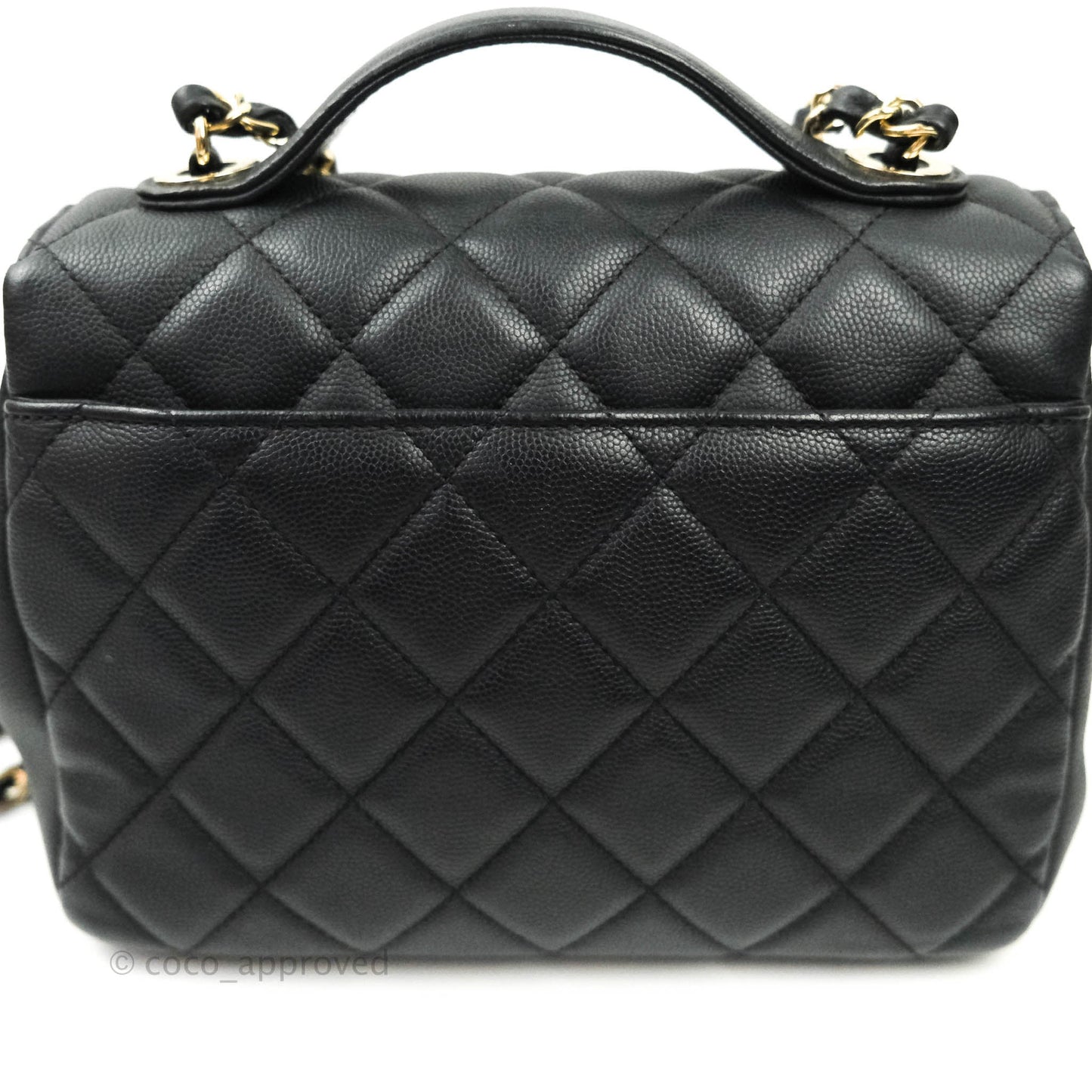 Chanel Quilted Medium Business Affinity Flap Black Caviar Light Gold Hardware