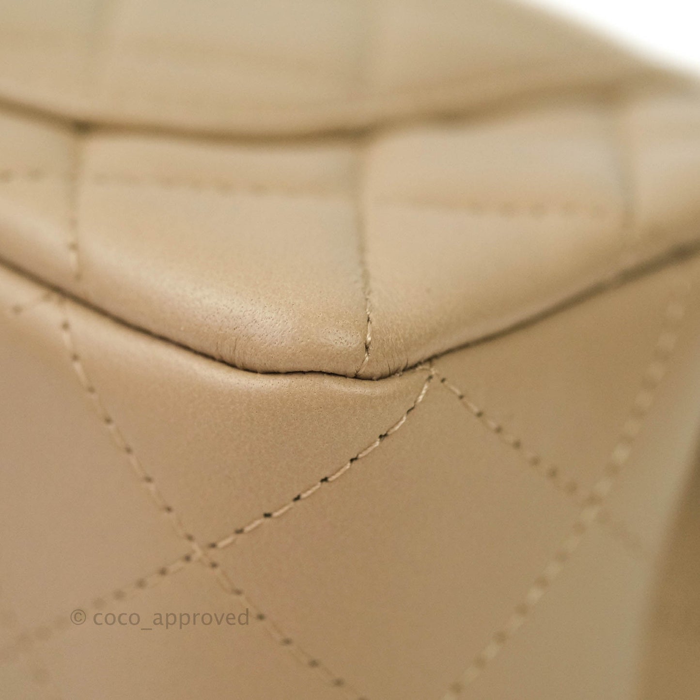 Chanel Quilted Mini Rectangular Lambskin Beige Gold Hardware