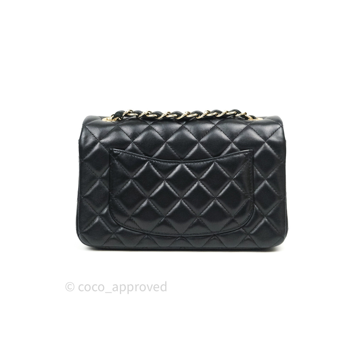 Chanel Quilted Mini Rectangular Black Lambskin Gold Hardware