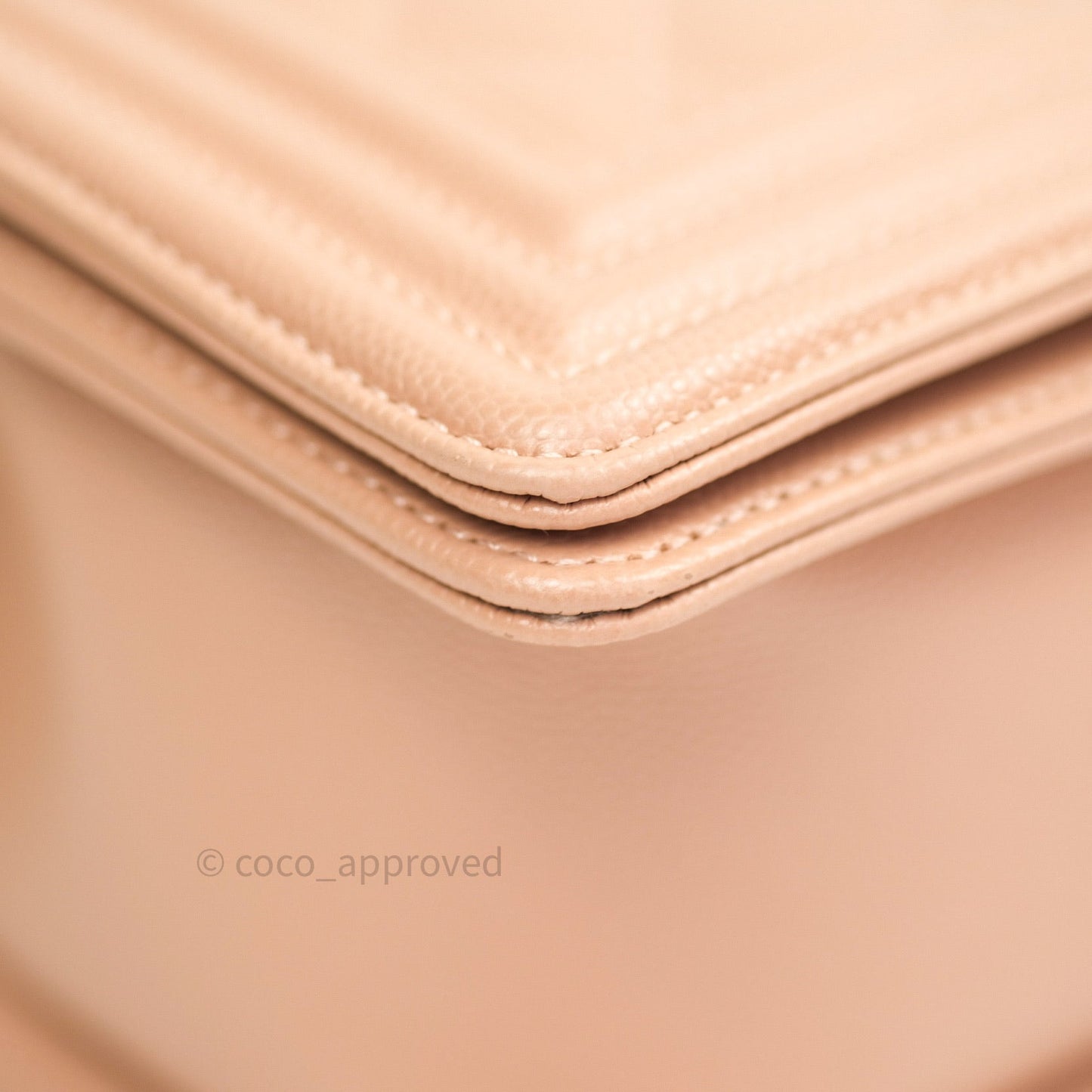 Chanel Quilted Medium Caviar Boy Flap Beige Gold Hardware