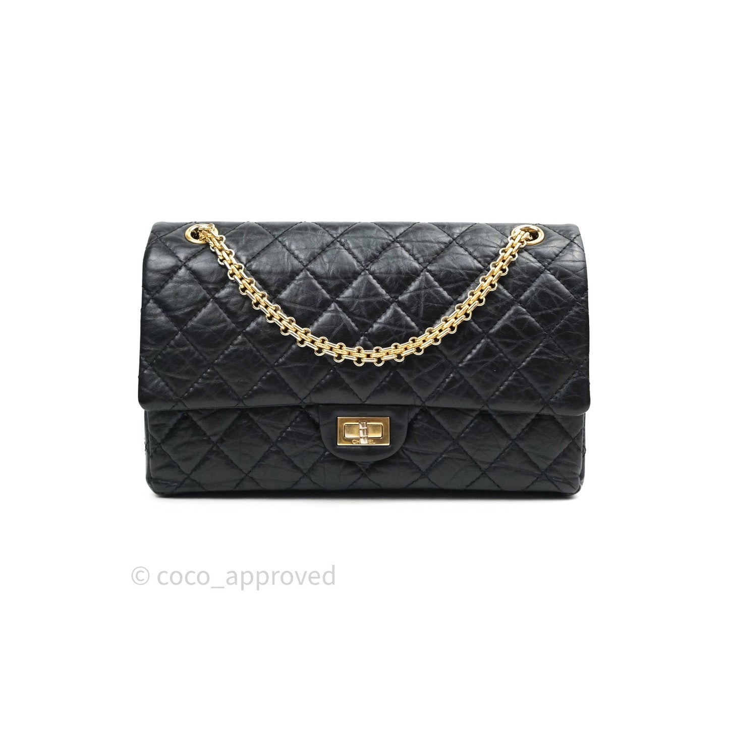 Chanel Reissue Quilted Aged Calfskin Black Gold Hardware 226