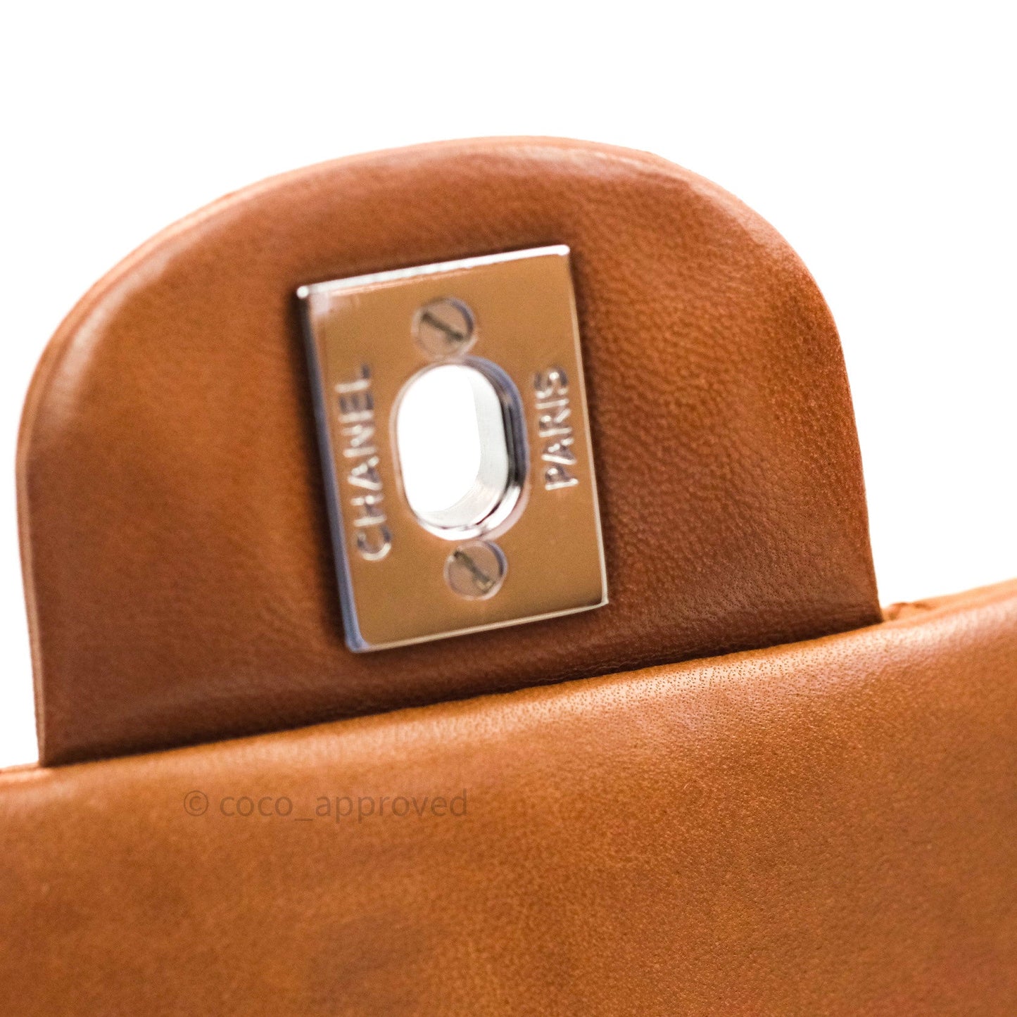 Chanel Classic M/L Brown Lambskin Silver Hardware