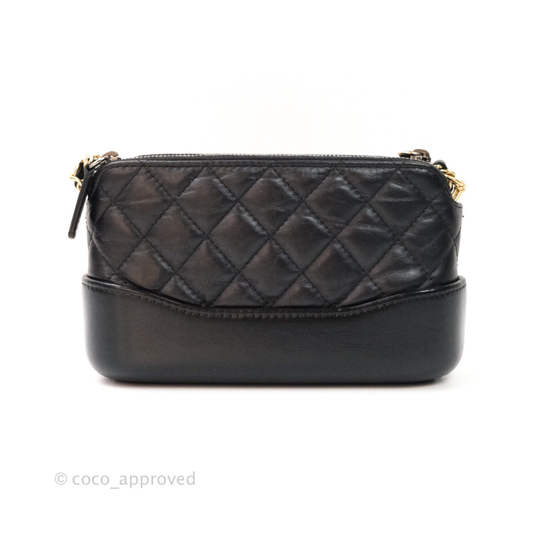 Chanel Gabrielle Clutch With Chain Aged Calfskin Black Mixed Hardware