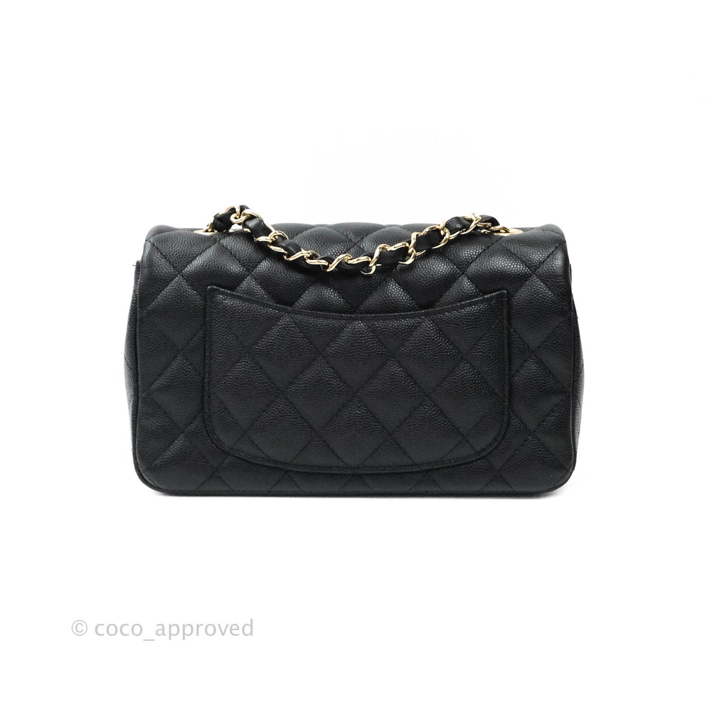 Chanel Quilted Mini Rectangular Black Caviar Gold Hardware