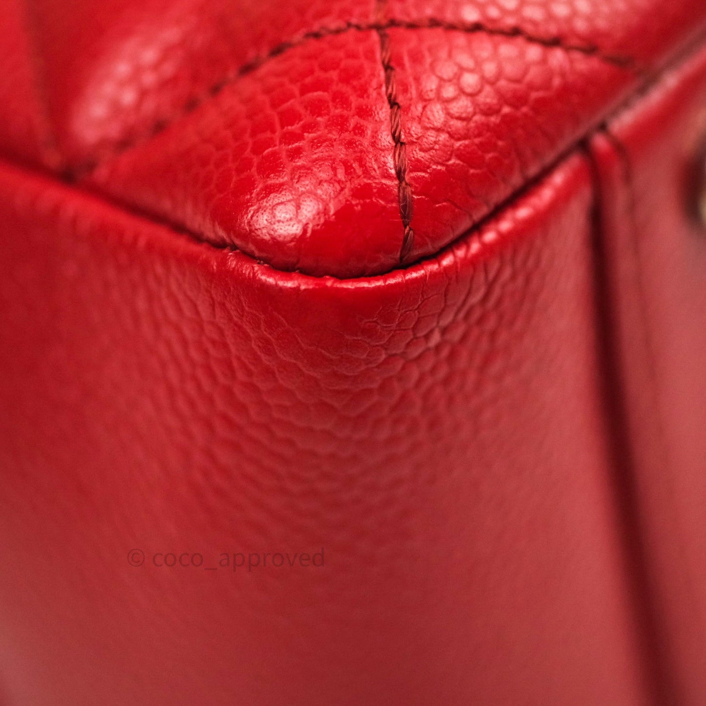 Chanel XL Grand Shopping Tote GST Red Caviar Silver Hardware