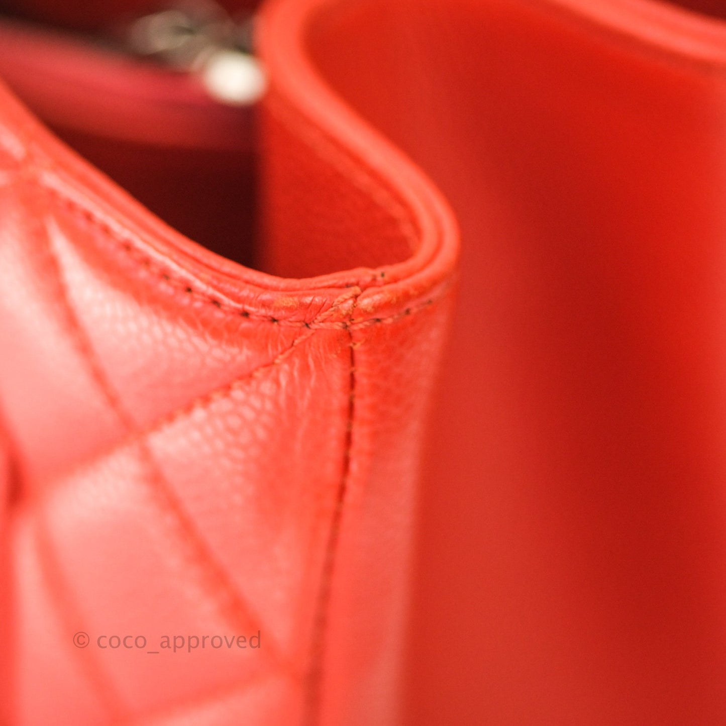 Chanel XL Grand Shopping Tote GST Red Caviar Silver Hardware