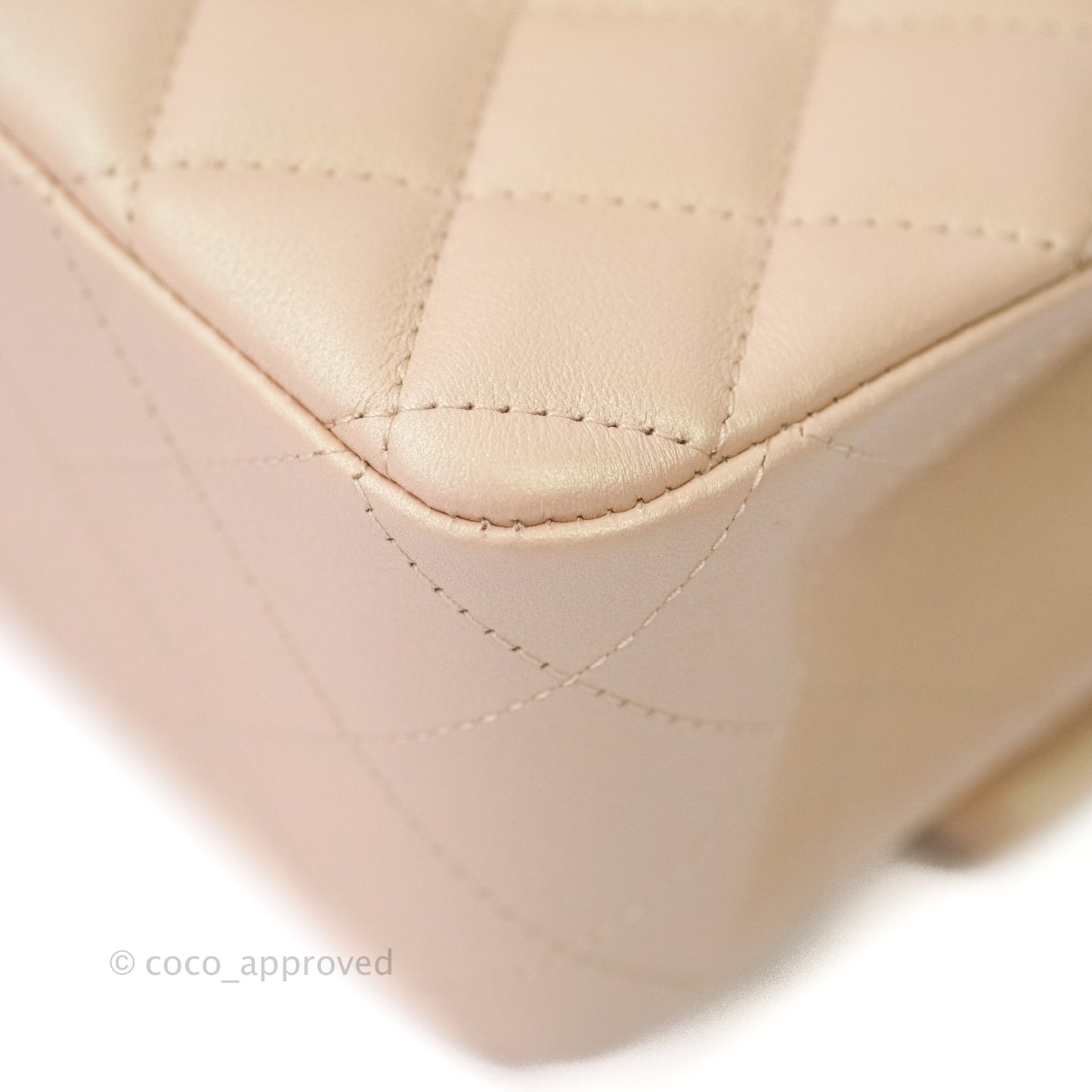 Chanel M/L Medium Double Flap Bag Iridescent Beige Calfskin Gold Hardware 21S