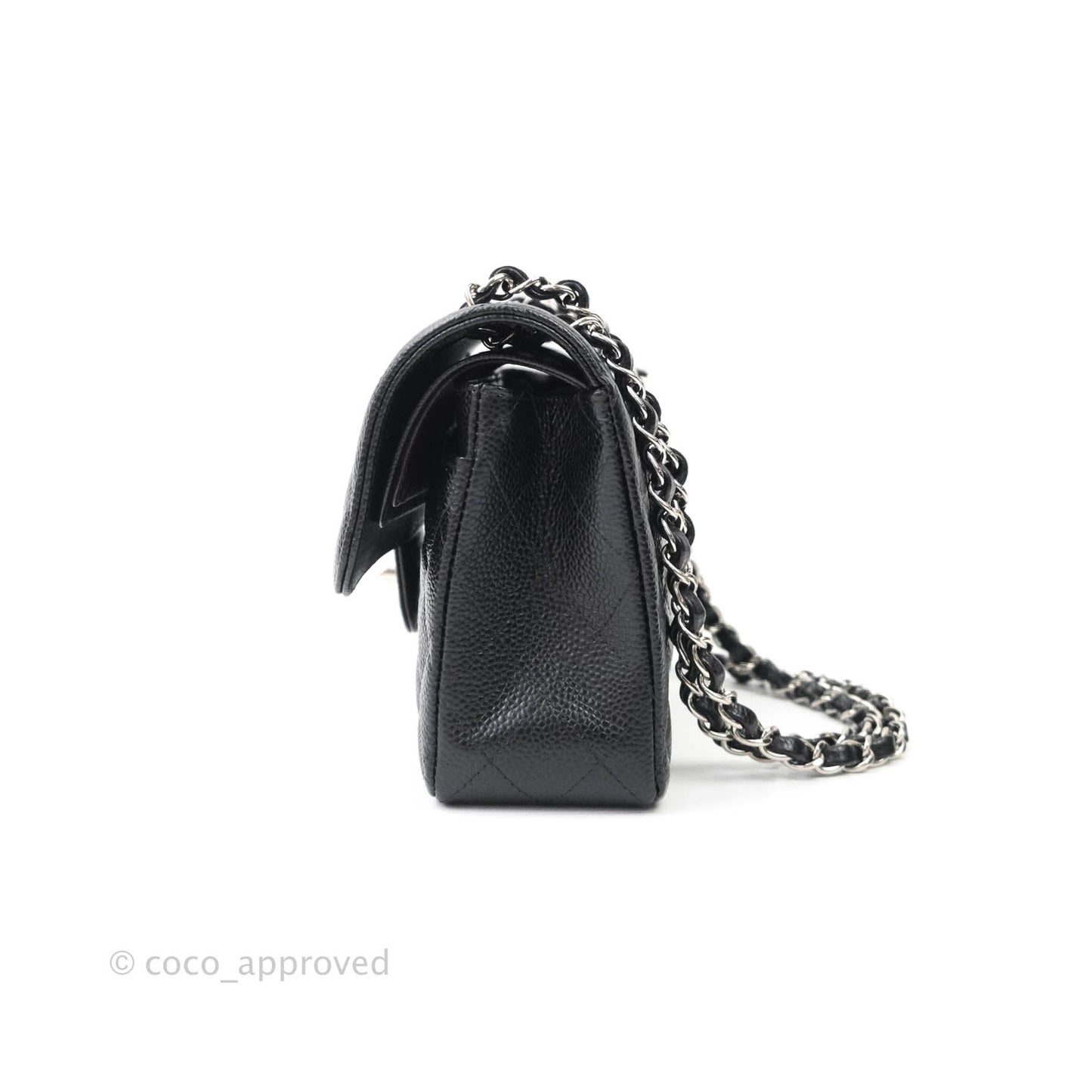 Chanel Classic Small S/M Flap Black Caviar Silver Hardware