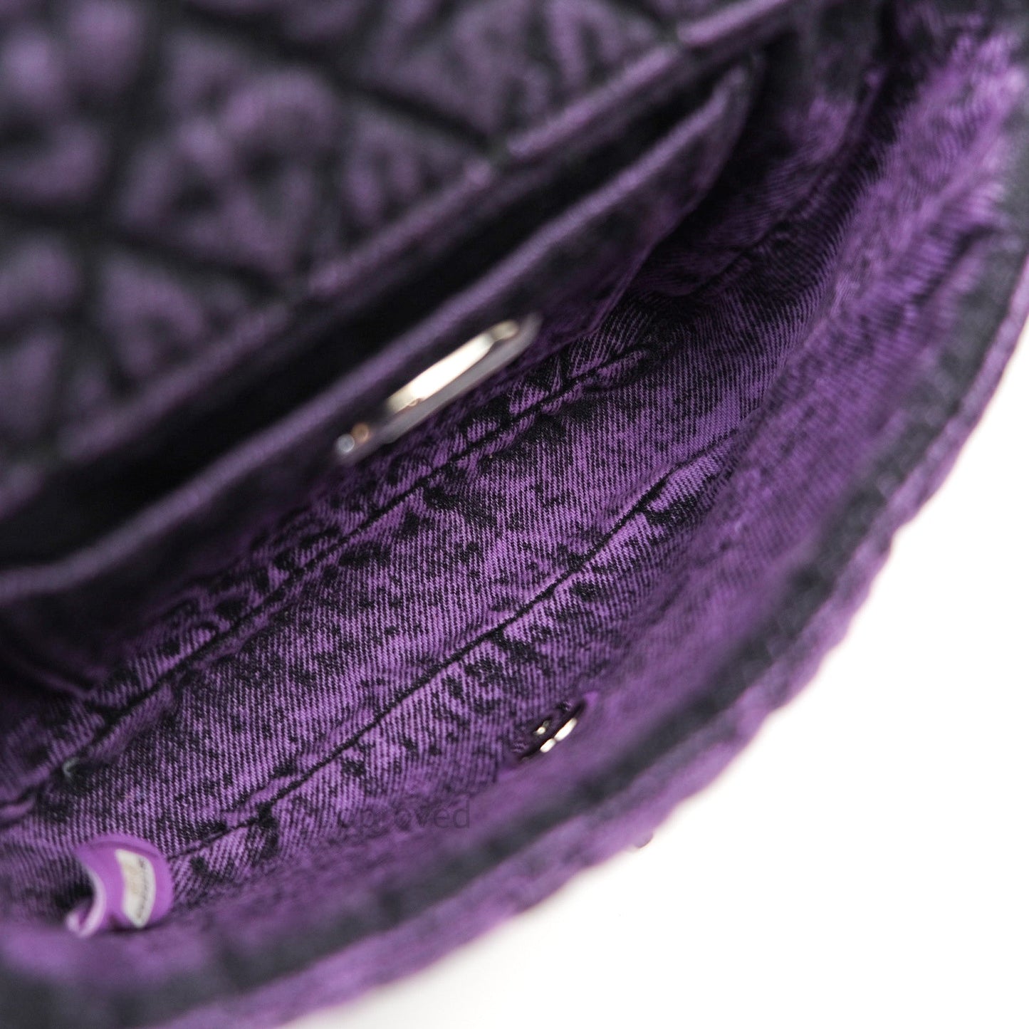 Chanel Denim Quilted Small Flap Purple Black