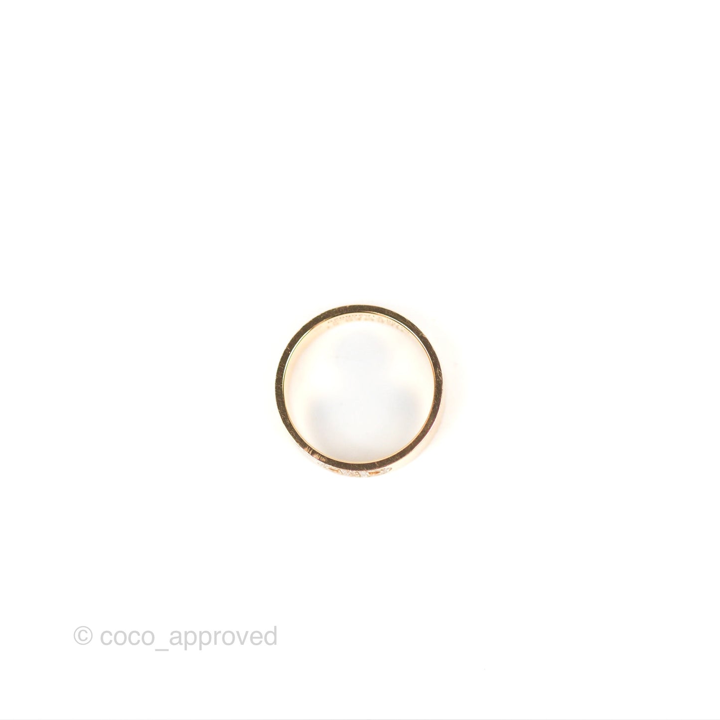 Hermes Rose Gold Diamond H d'ancre Ring 51