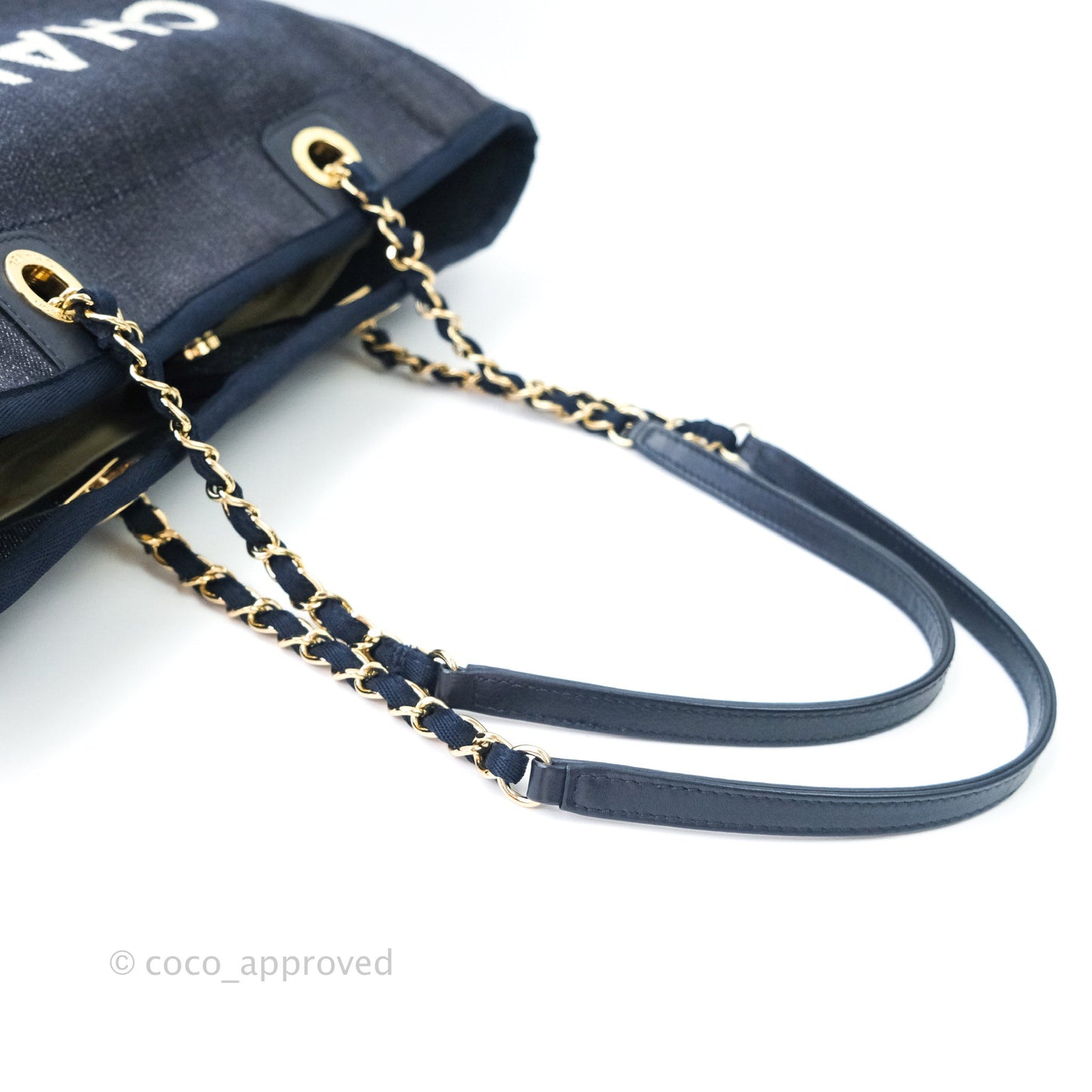Chanel Denim Deauville Medium Tote Navy
