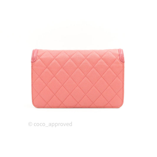Chanel Filigree Wallet on Chain WOC Pink Caviar Gold Hardware