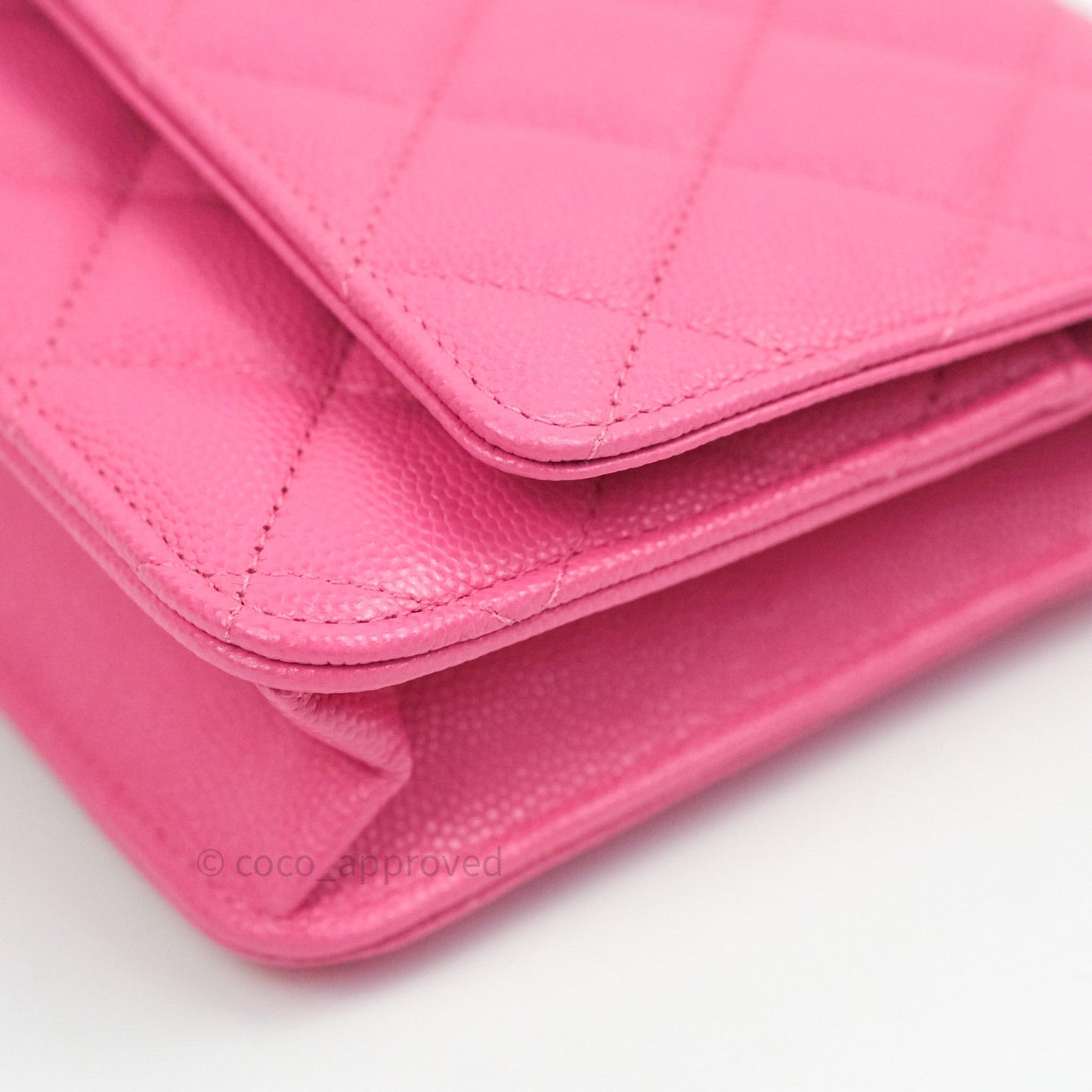 Chanel Caviar Quilted Wallet on Chain WOC Pink Light Gold Hardware 20S