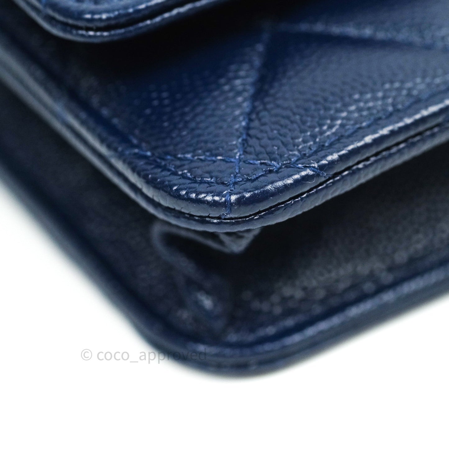 Chanel Quilted Wallet on Chain WOC Navy Caviar Gold Hardware