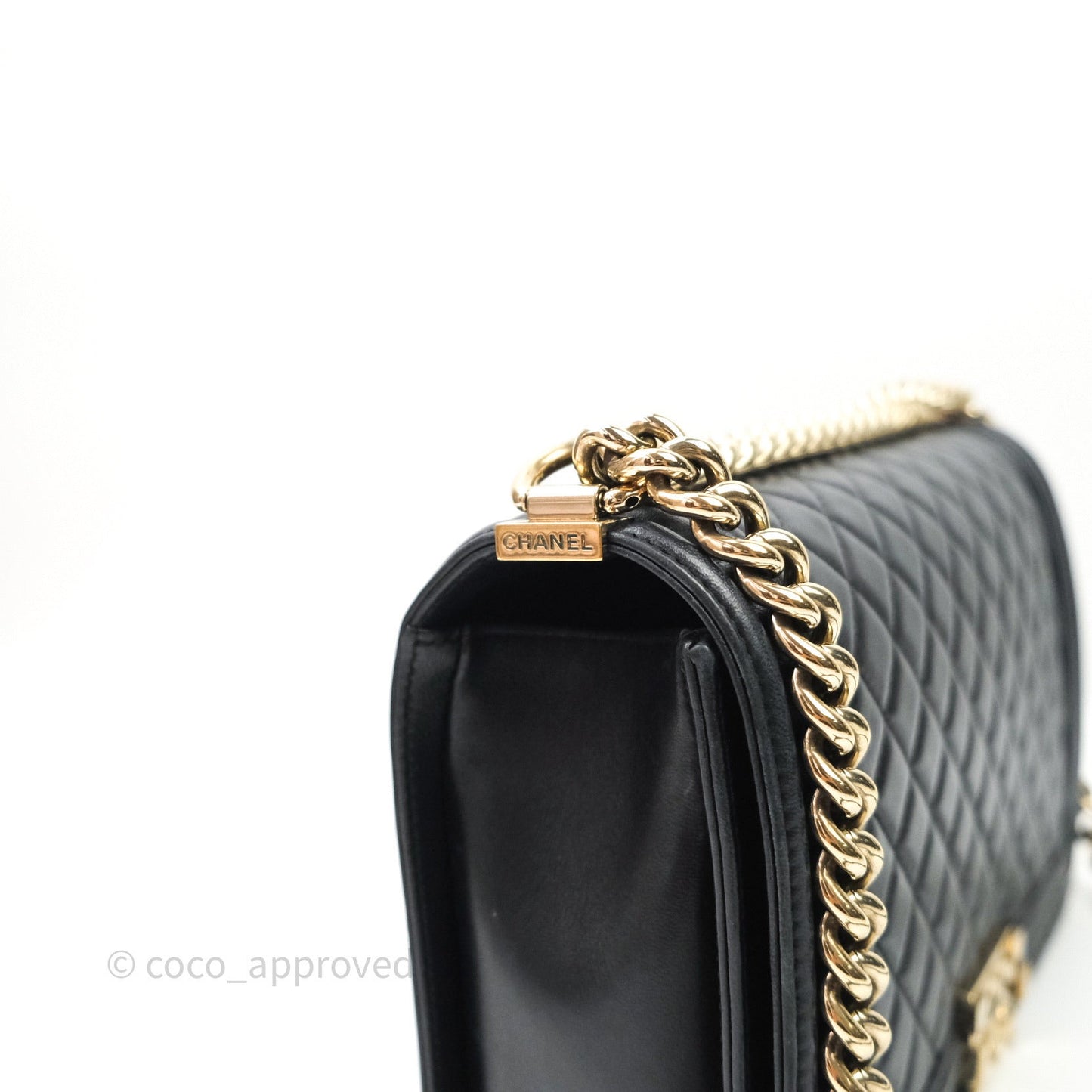 Chanel Quilted Boy New Medium Black Lambskin Gold Hardware