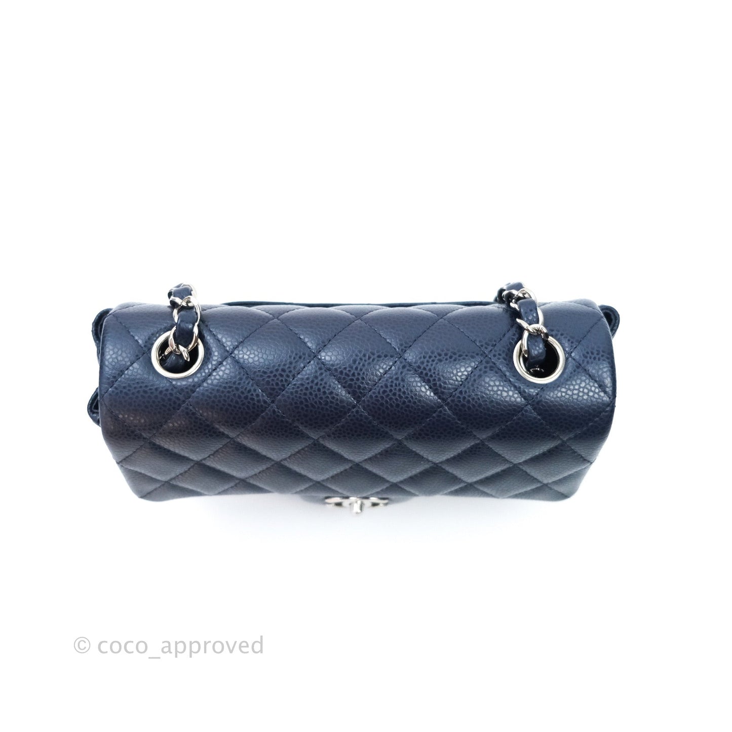 Chanel Quilted Mini Rectangular Navy Caviar Silver Hardware
