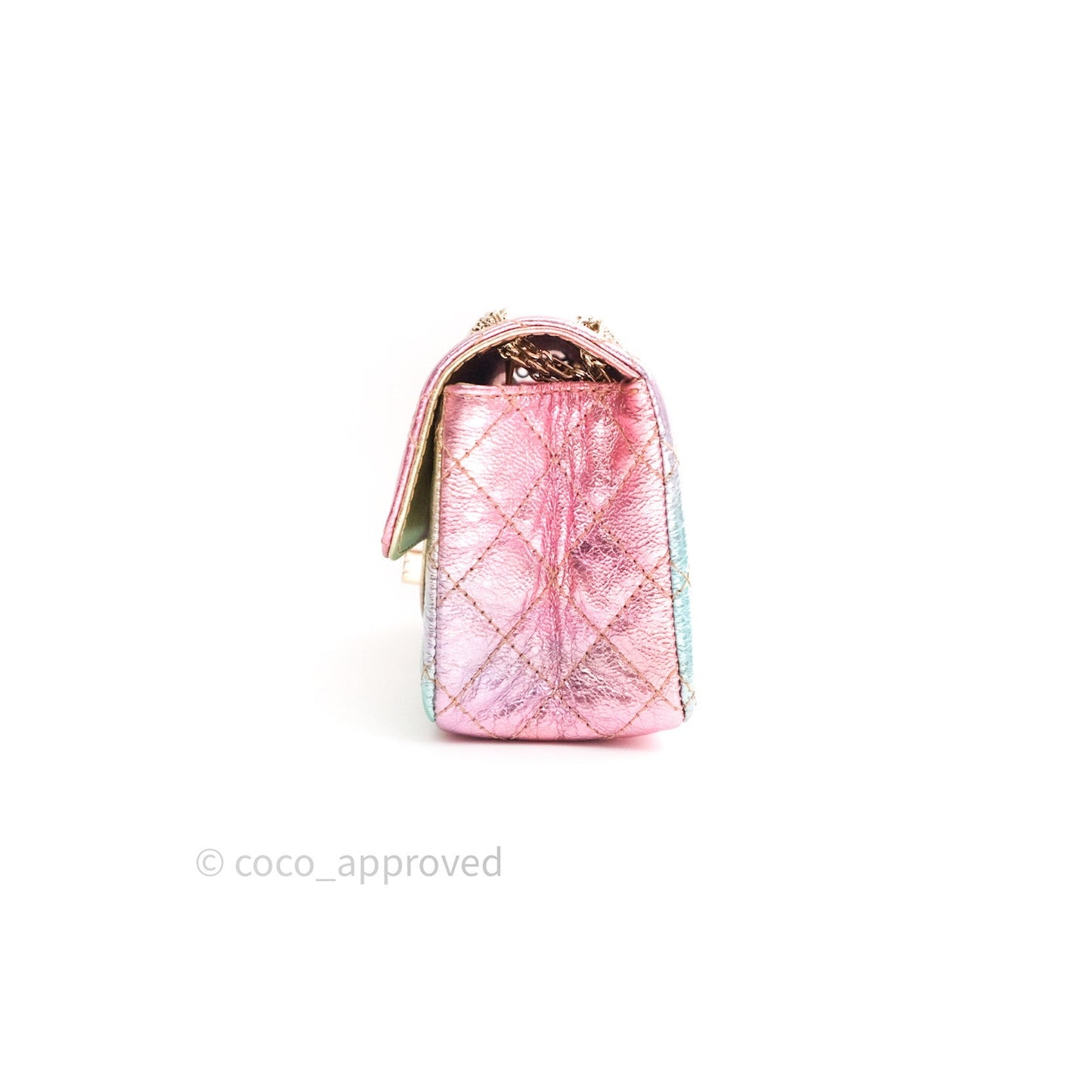 Chanel Mini Reissue 224 Rainbow Quilted Calfskin Gold Hardware