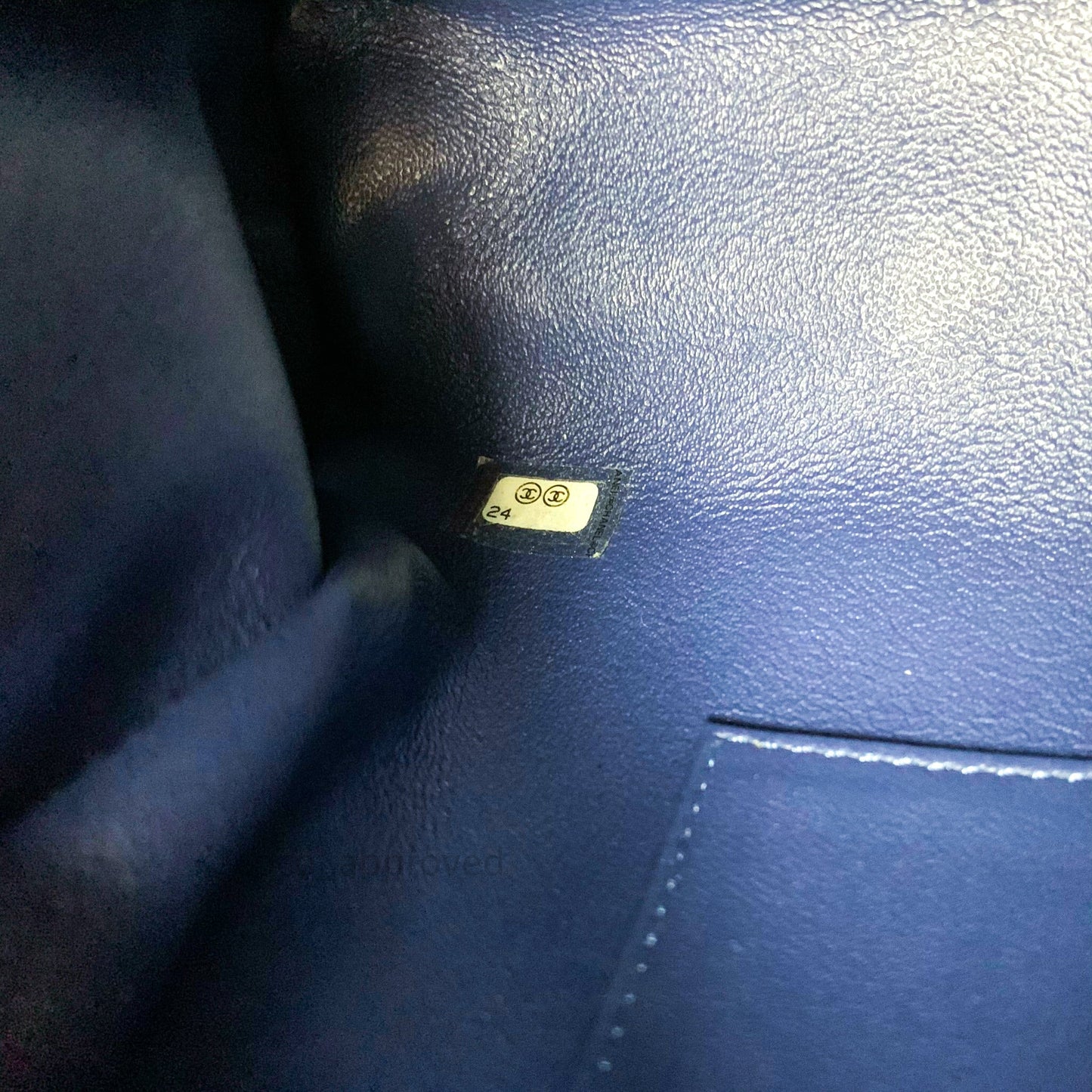 Chanel Quilted Medium Coco Handle Flap Navy Caviar Lizard Handle