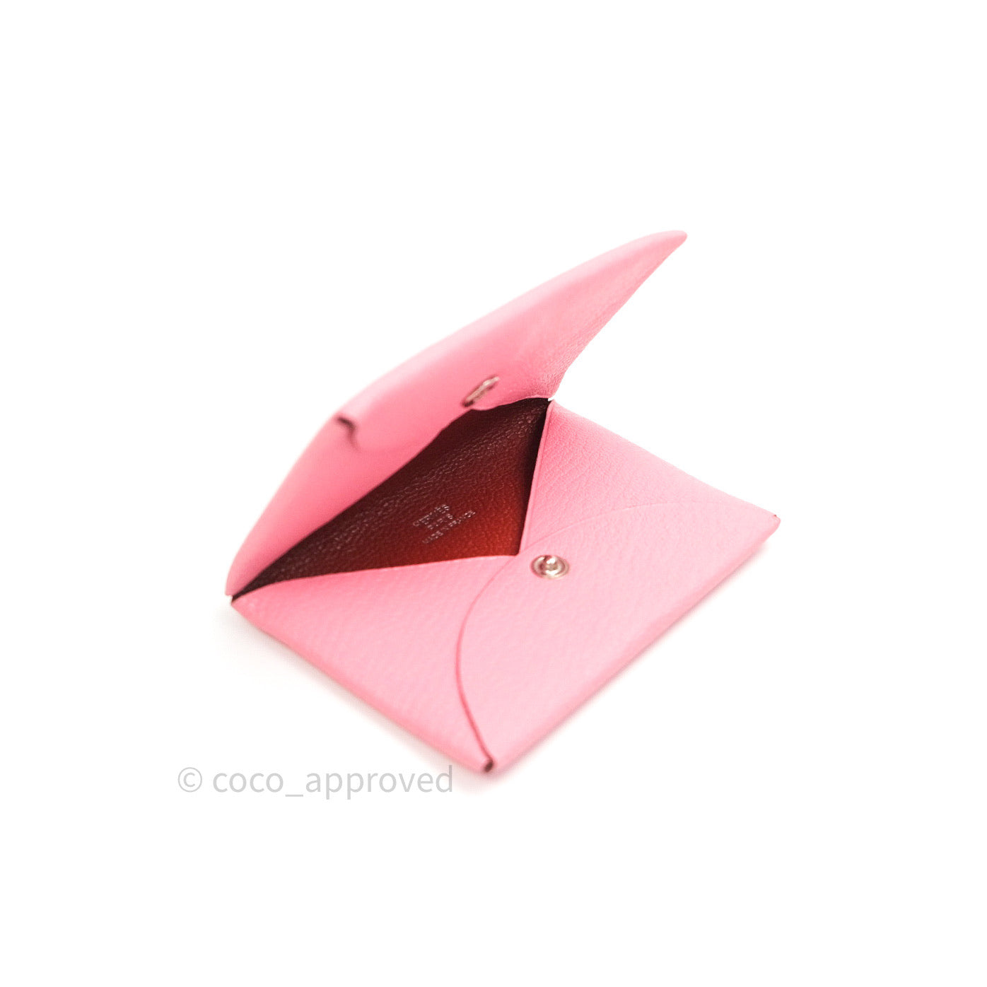 Hermès Bastia Coin Purse Rose Confetti and Brique Chèvre Mysore Leather