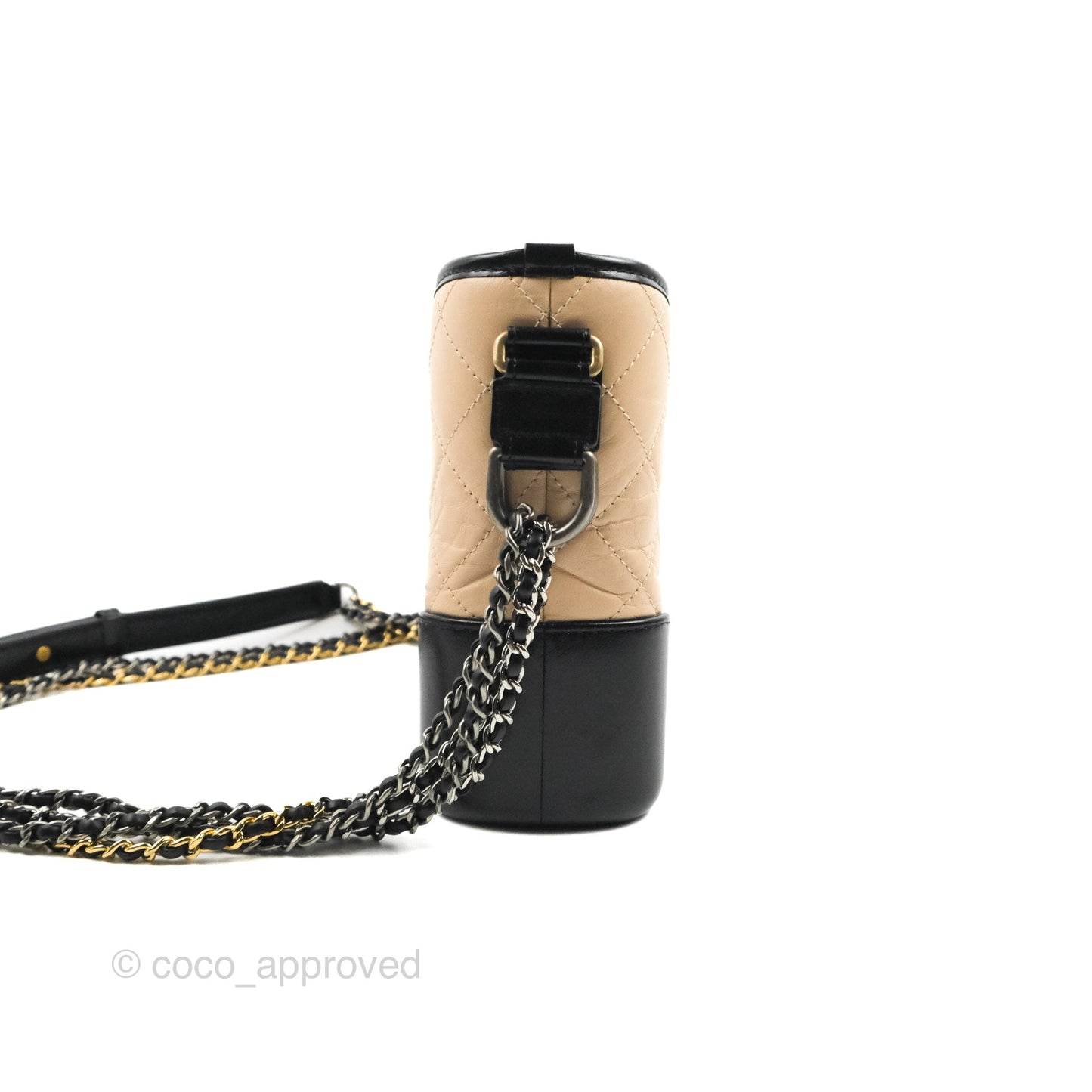 Chanel New Medium Gabrielle Hobo Beige/Black Aged Calfskin