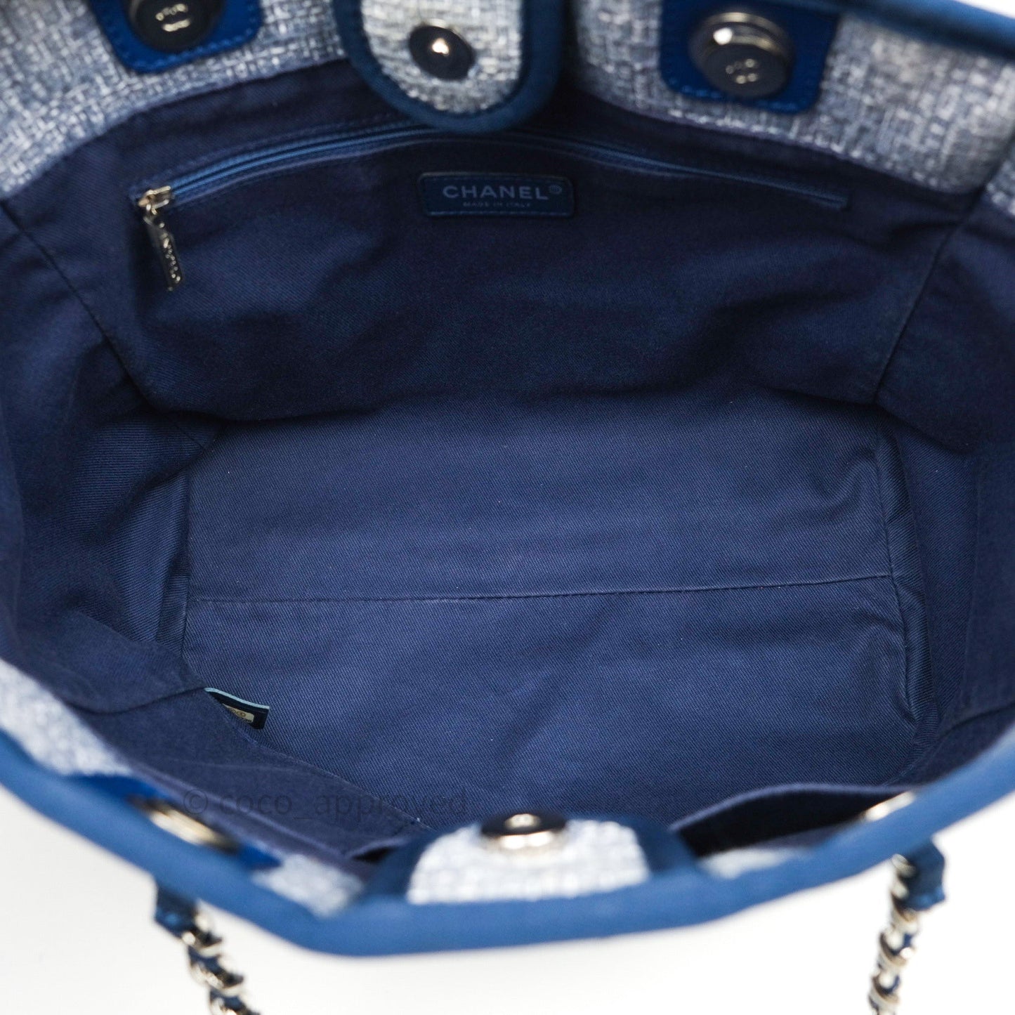 Chanel Canvas Deauville Medium Tote Blue