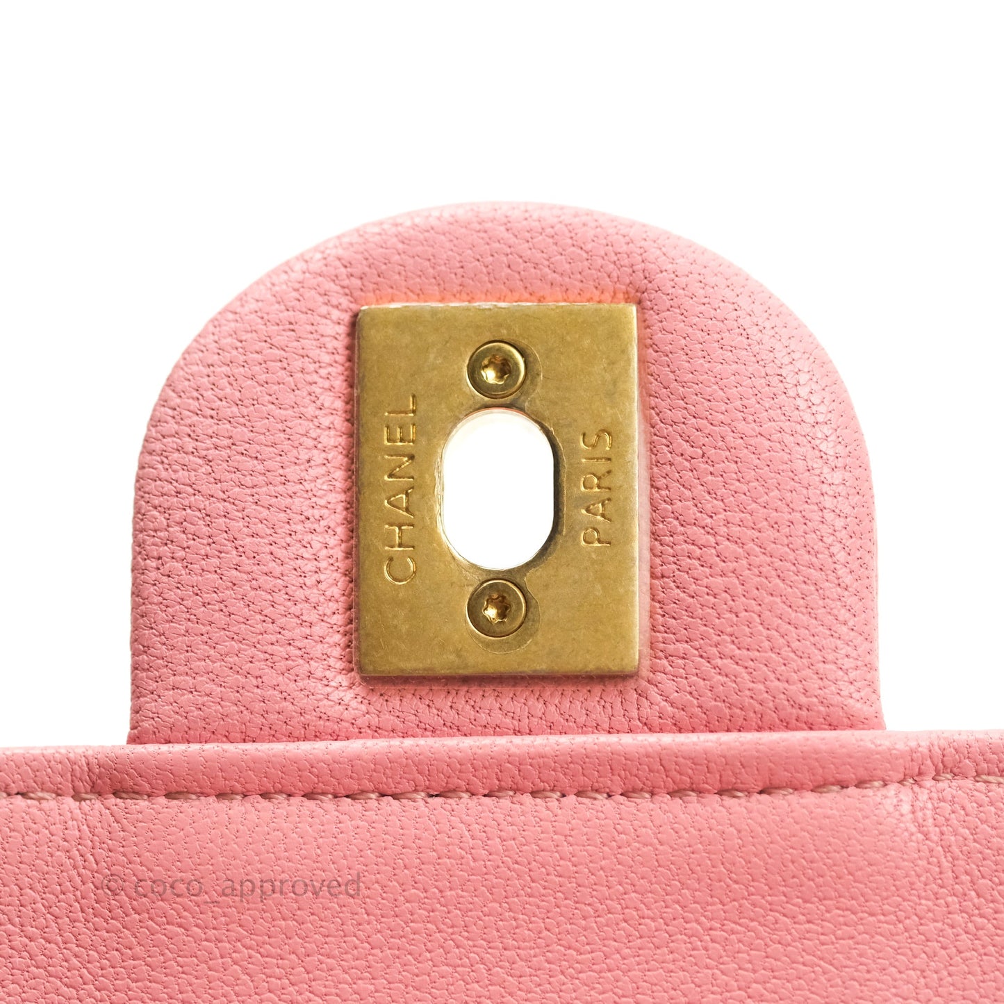 Chanel Large Quilted Lambskin Pearl Chain Flap Bag Pink Aged Gold Hardware