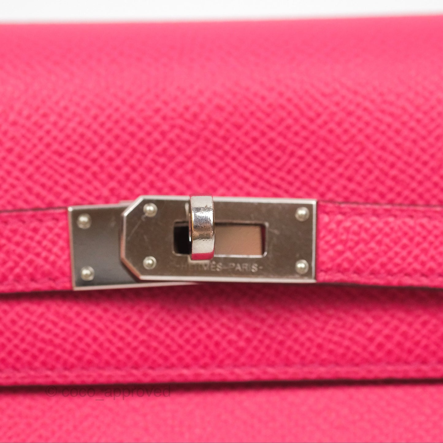 Hermès Small Kelly Wallet Rose Extreme I6 Epsom Palladium Hardware