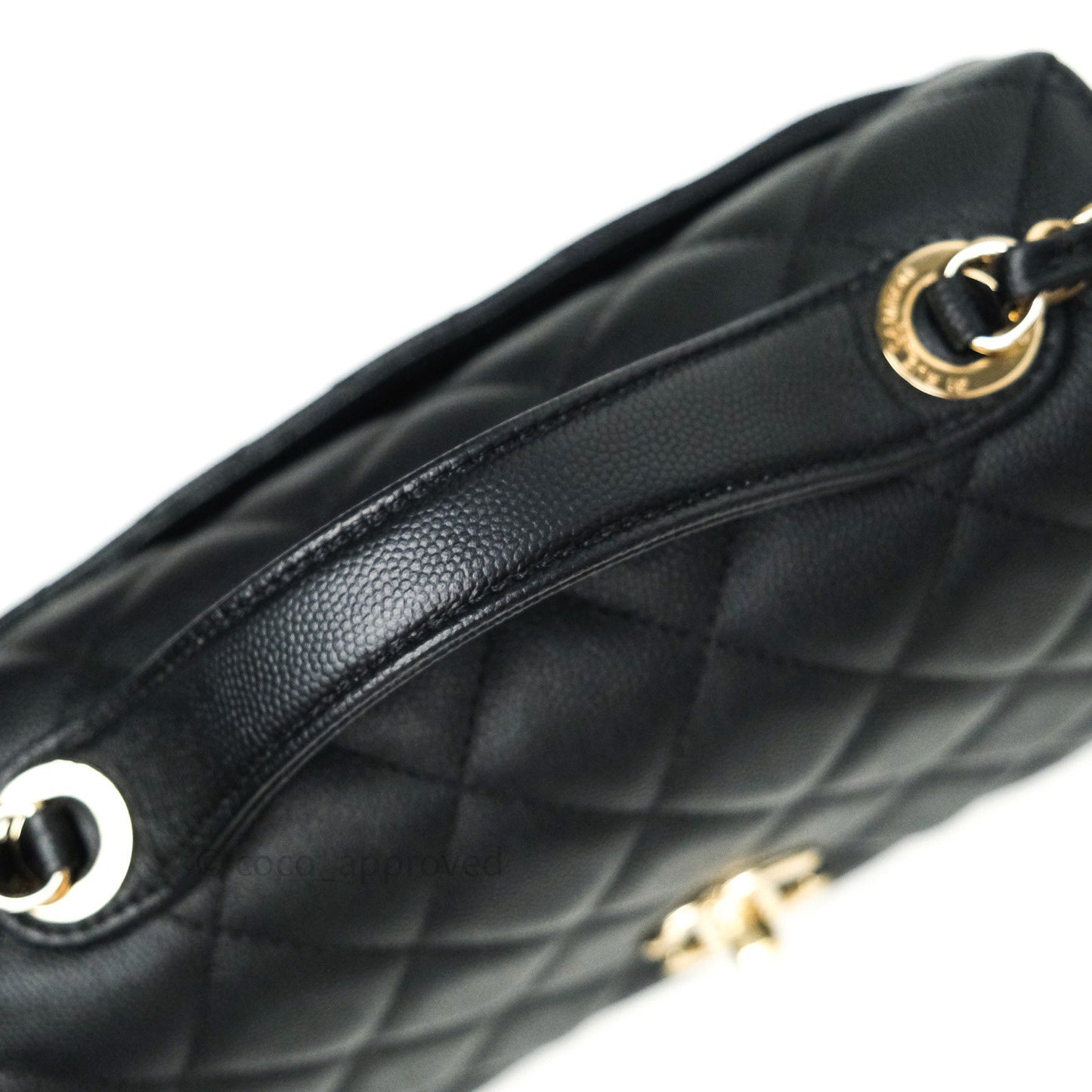 Chanel Quilted Medium Business Affinity Flap Black Caviar Light Gold Hardware