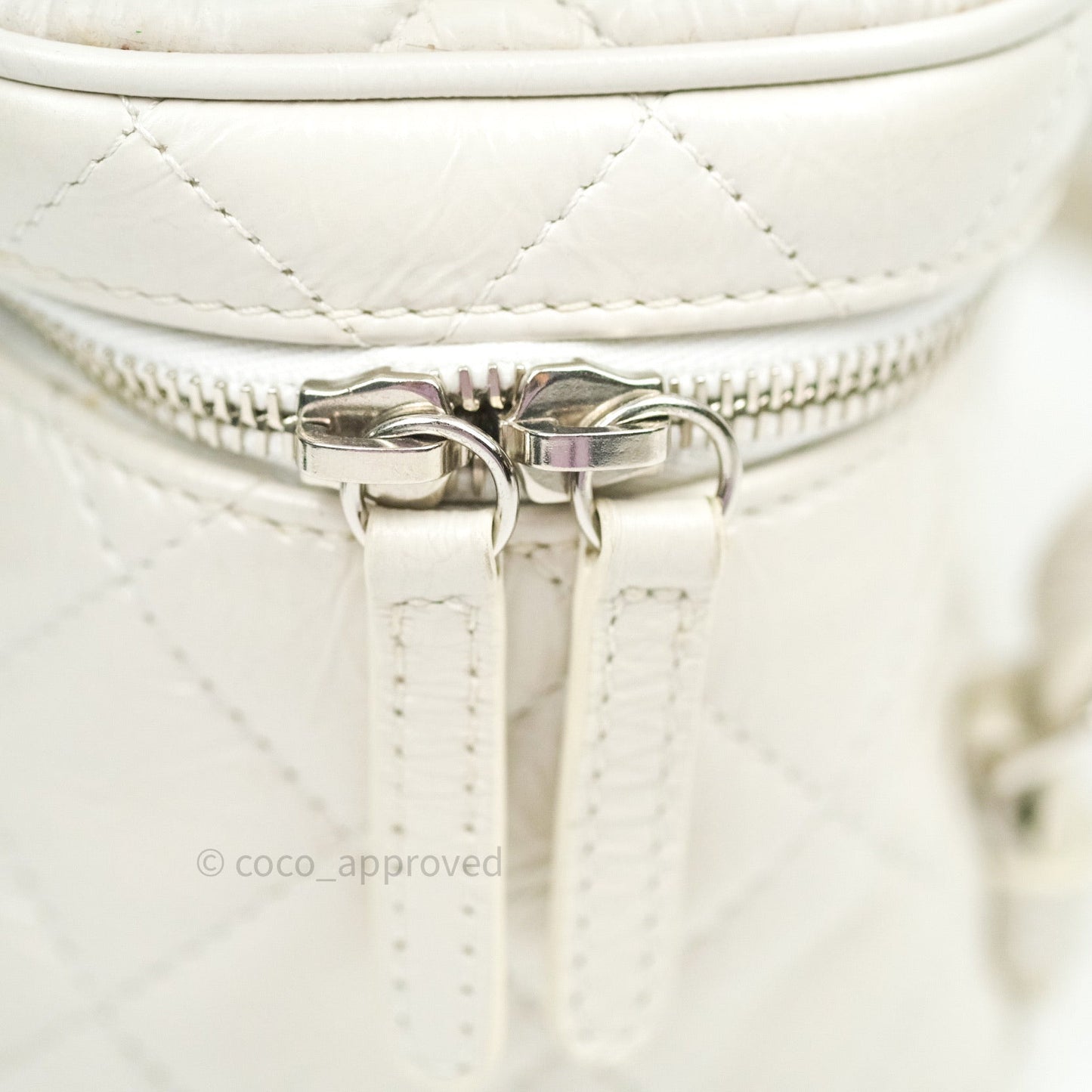 Chanel Crumpled Calfskin PVC Quilted Backpack White