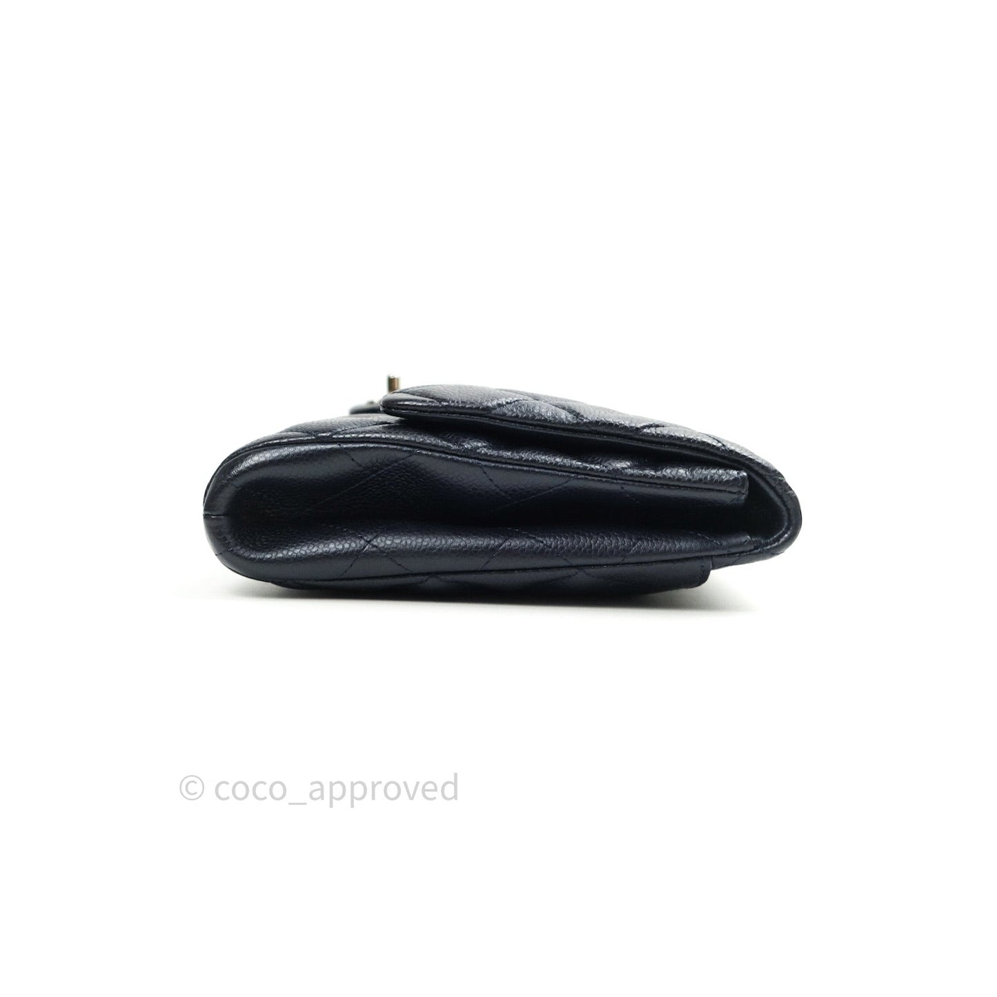 Chanel Quilted Clutch with Chain Dark Navy Caviar Silver Hardware