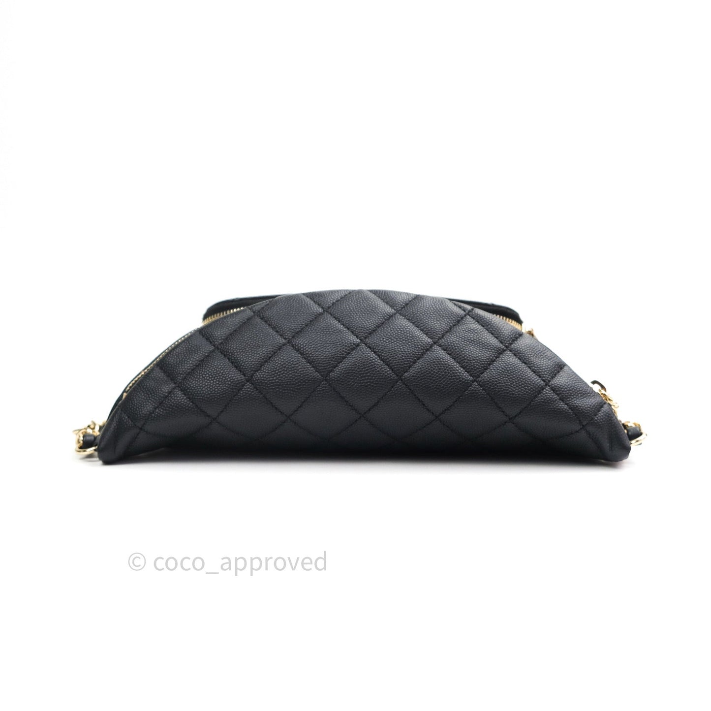 Chanel Quilted Business Affinity Waist Belt Bag Black Caviar Gold Hardware