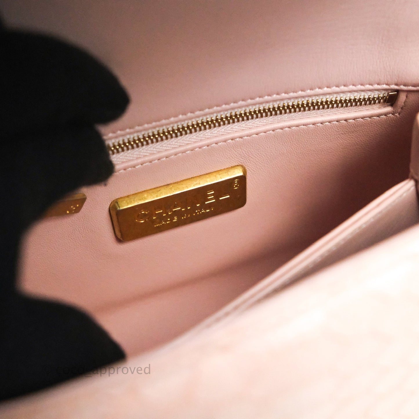 Chanel Quilted Mini Coco Handle Baby Pink Python Gold Hardware