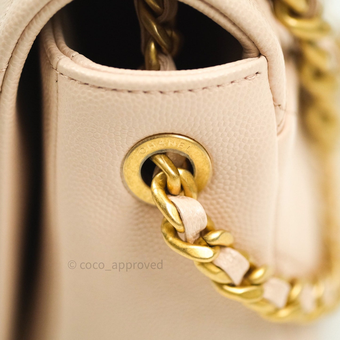 Chanel 2 Way Shoulder Bag Rose Pink Caviar Gold Hardware