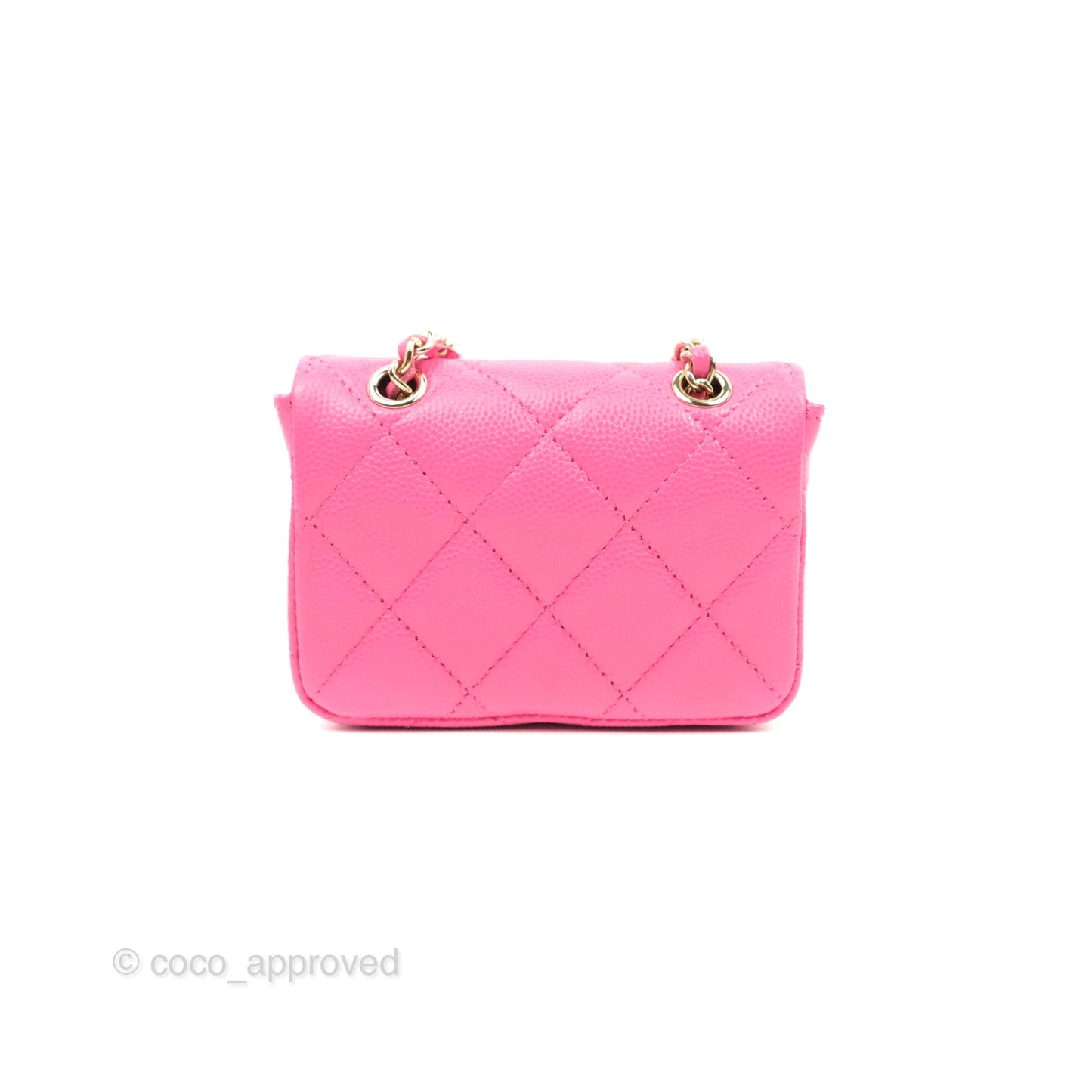 Chanel Classic Quilted Belt Bag Pink Caviar Gold Hardware