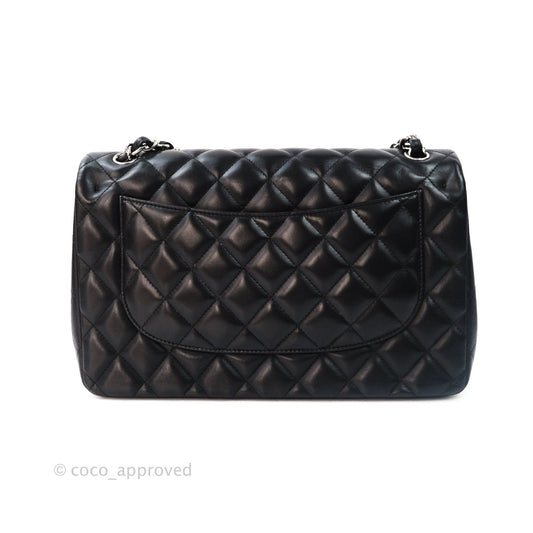 Chanel Jumbo Double Flap Black Lambskin Silver Hardware⁣⁣