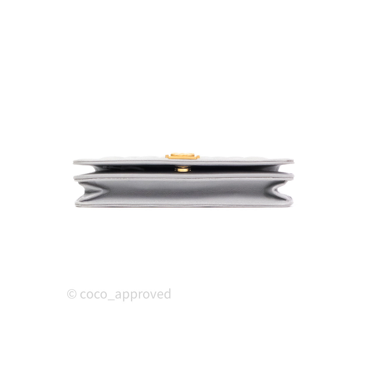 Chanel Quilted Boy Wallet on Chain WOC Grey Caviar Gold Hardware