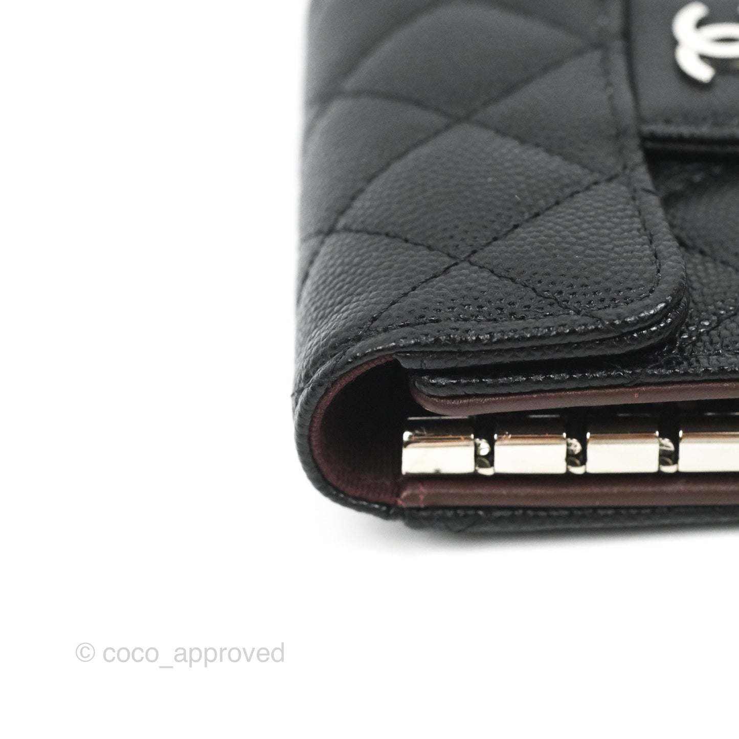 Chanel Quilted Classic 4 Key Holder Wallet Black Caviar Silver Hardware