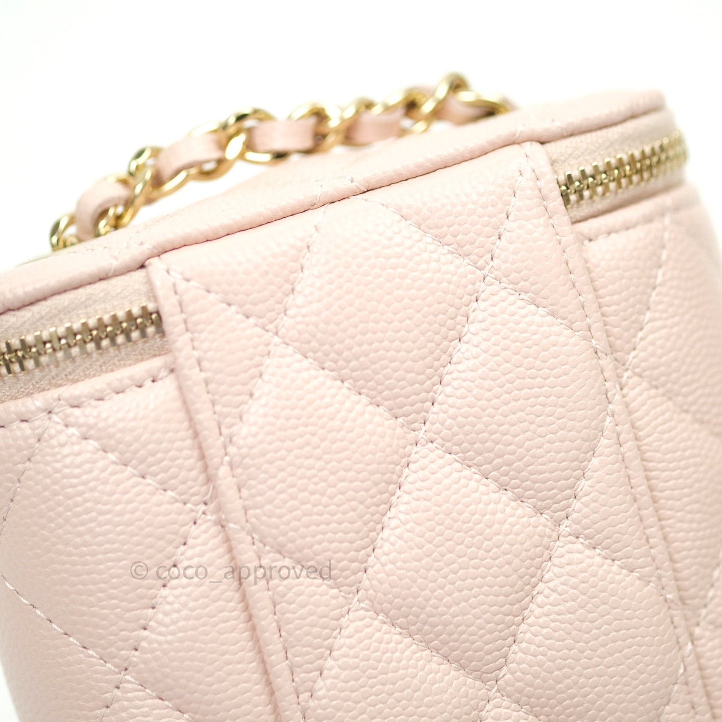 Chanel Classic Mini Vanity With Chain Pink Caviar Gold Hardware