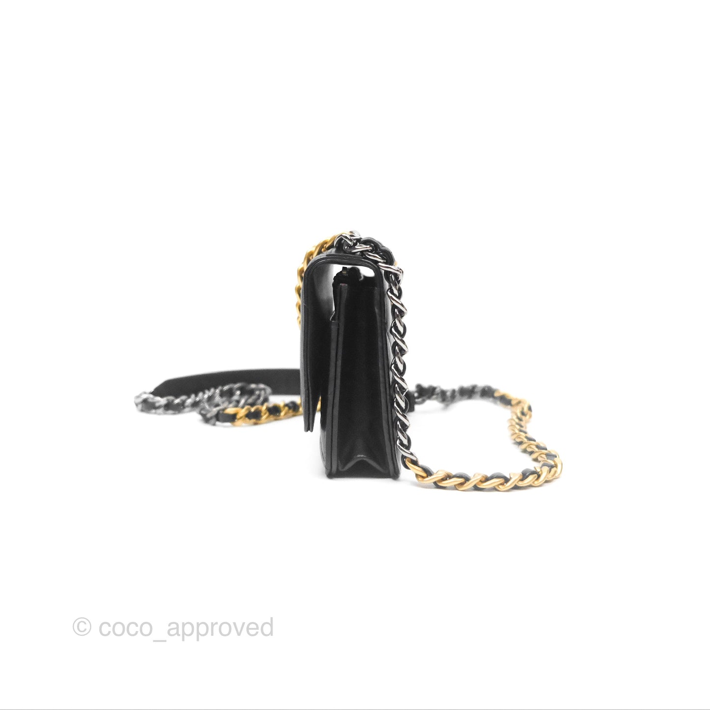 Chanel 19 Wallet on Chain WOC Black Mixed Hardware
