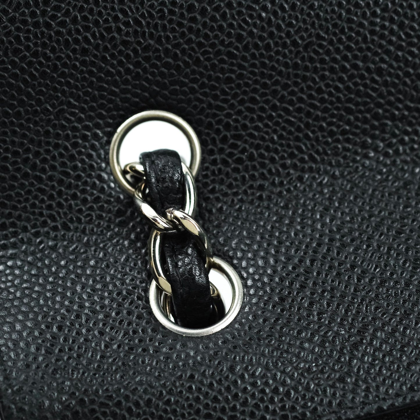 Chanel Quilted Maxi Single Flap Black Caviar Silver Hardware