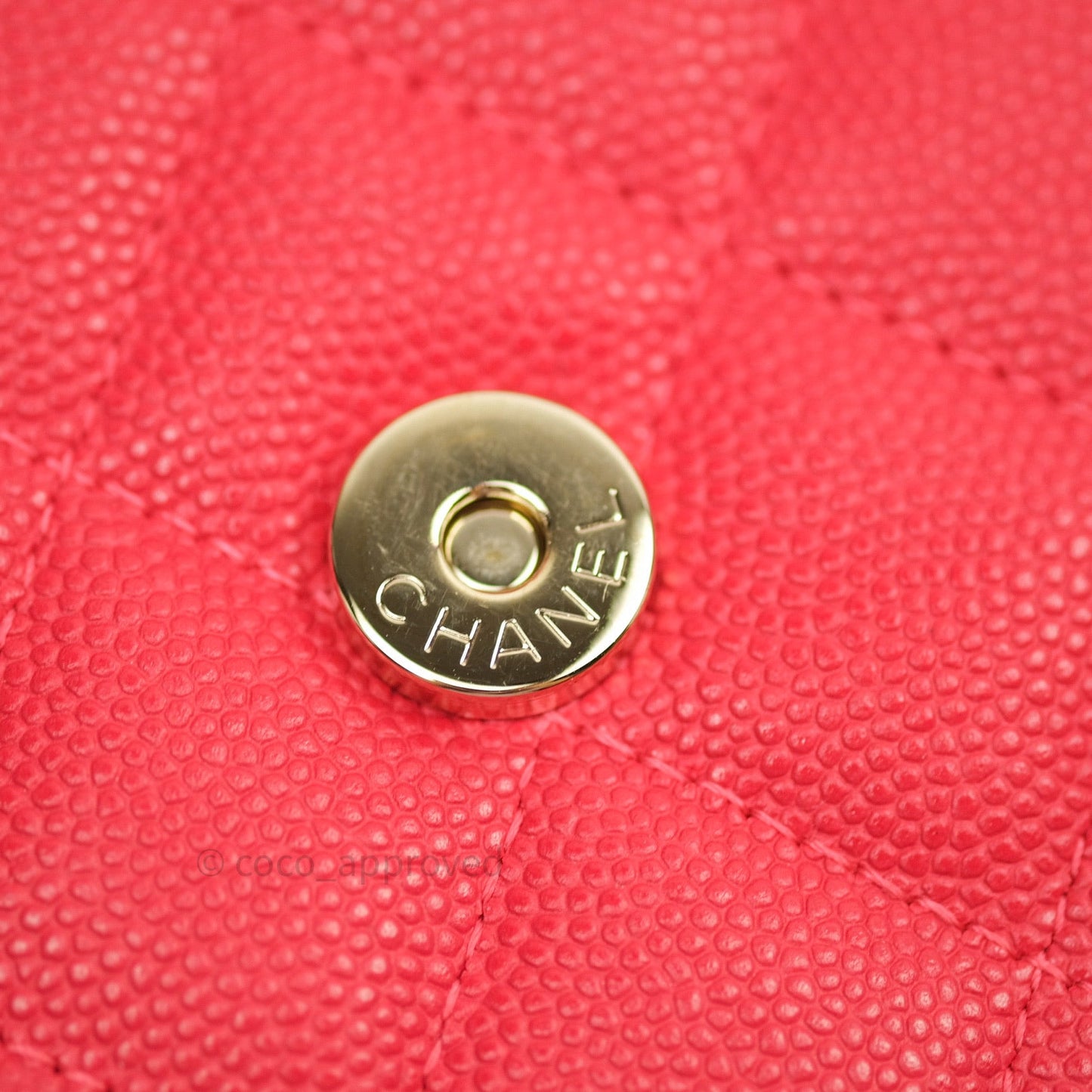 Chanel Filigree Wallet on Chain WOC Red Caviar Gold Hardware