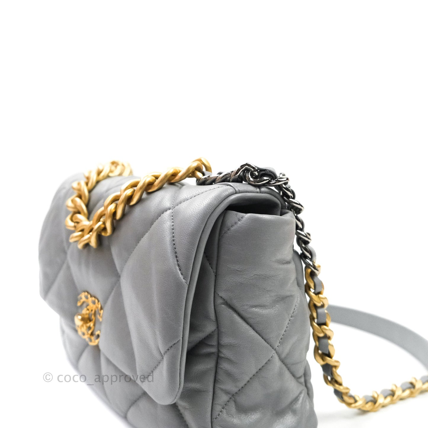 Chanel 19 Medium Grey Mixed Hardware Lambskin