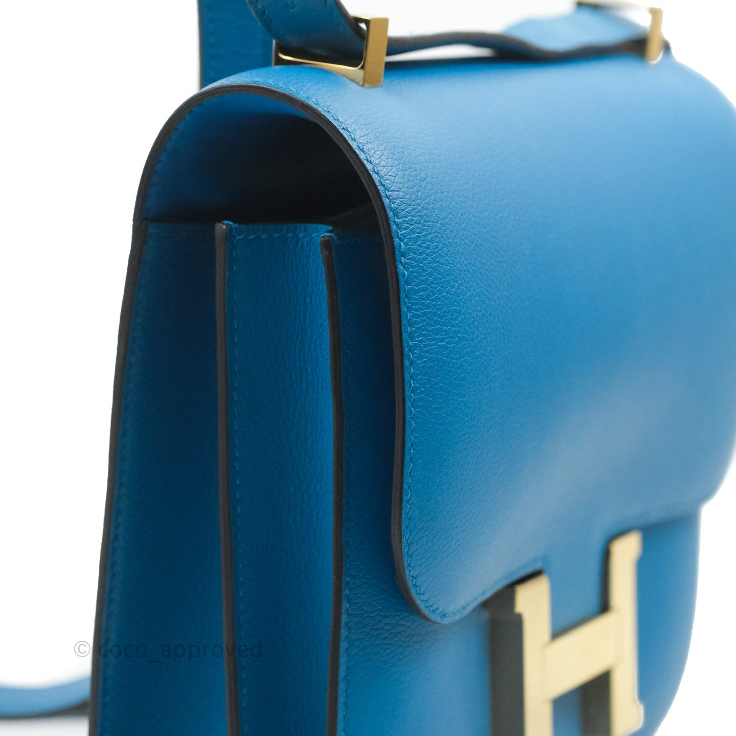 Hermès Constance 24 Bleu Frida Evercolor Gold Hardware