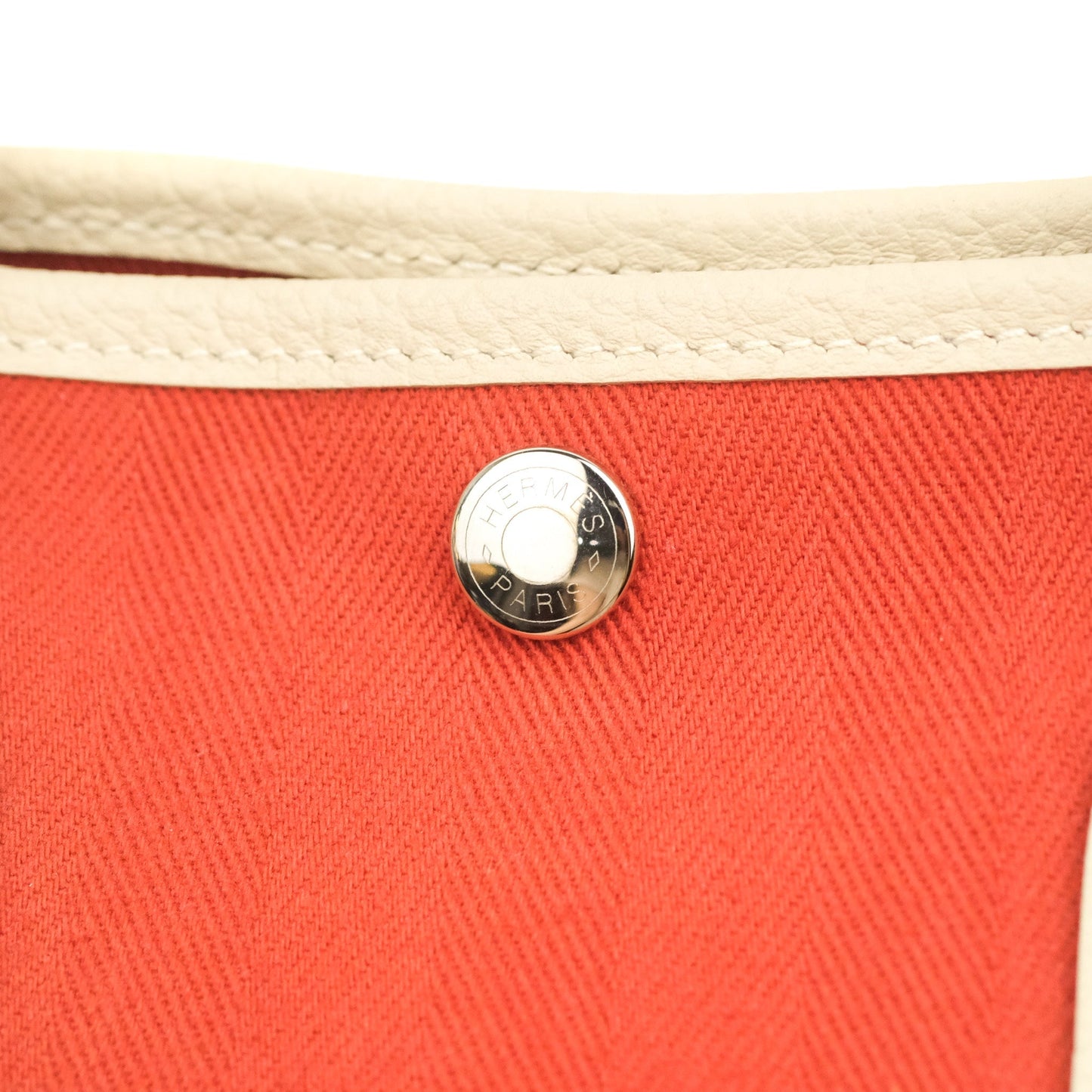 Hermes Garden Party 30 Red/Craie Canvas Negonda
