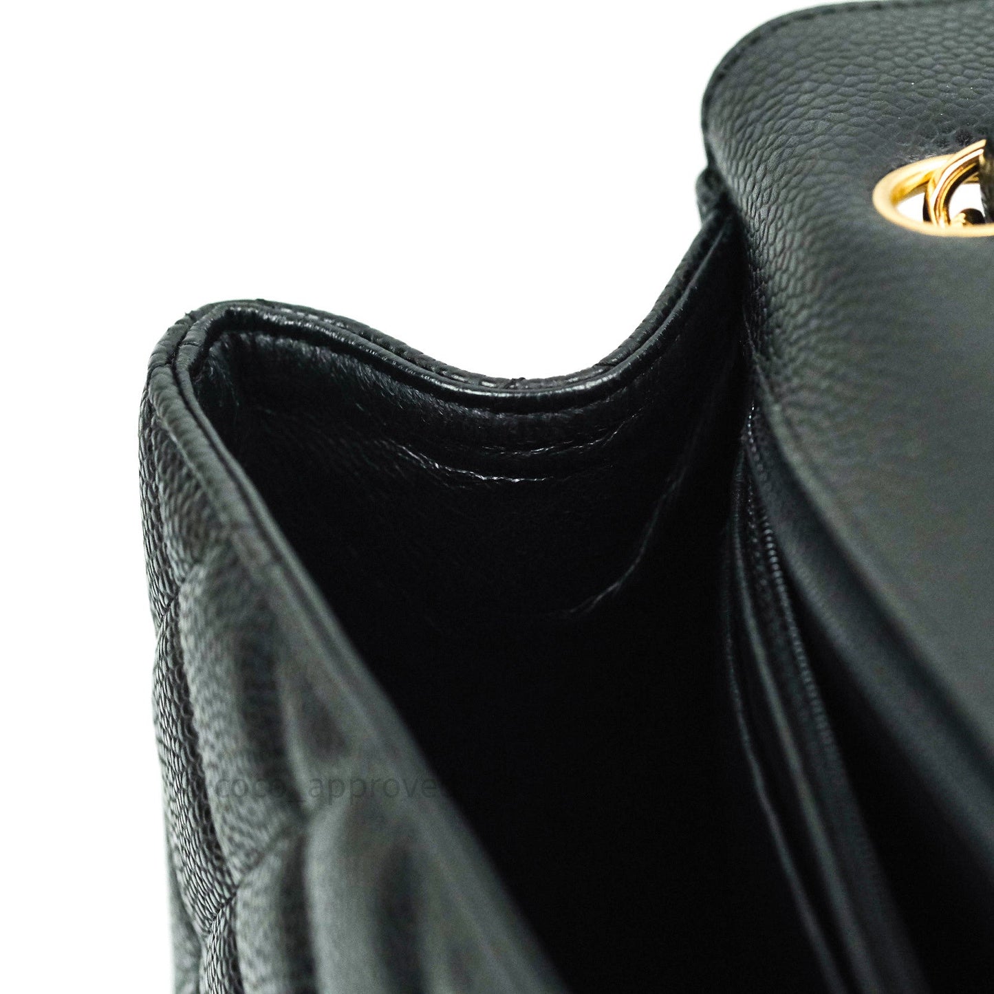 Chanel Classic Maxi Single Flap Quilted Black Caviar Gold Hardware