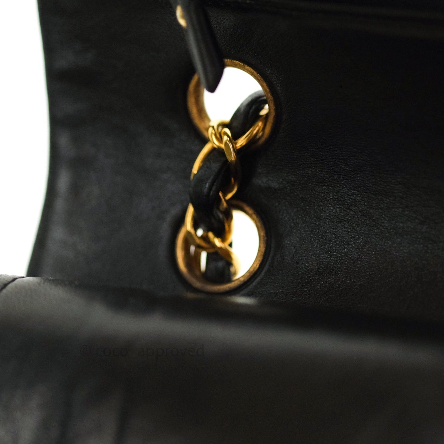 Chanel Classic Vintage Double Flap M/L Black Lambskin Gold Hardware