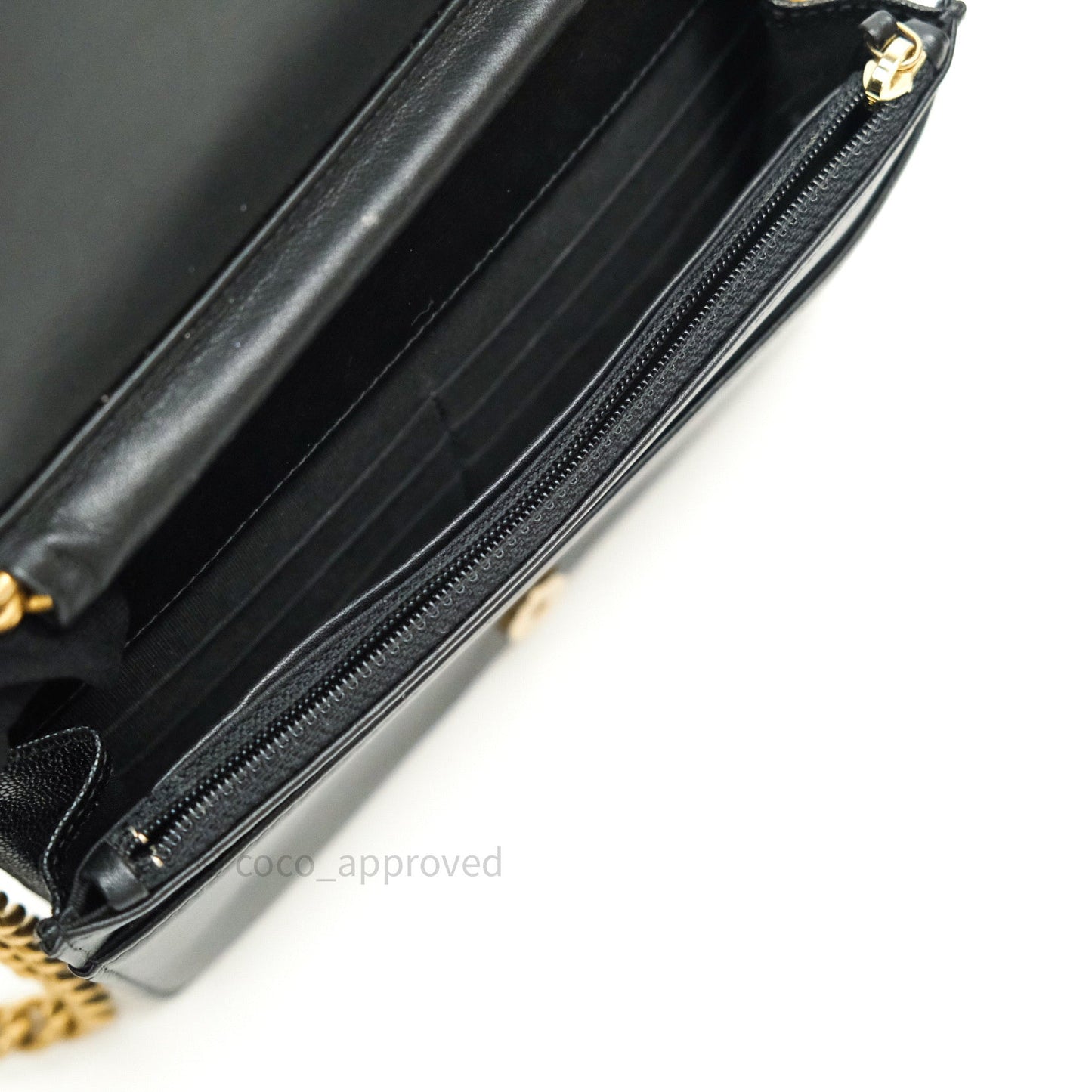 Chanel Quilted Boy Wallet on Chain WOC Black Caviar Gold Hardware