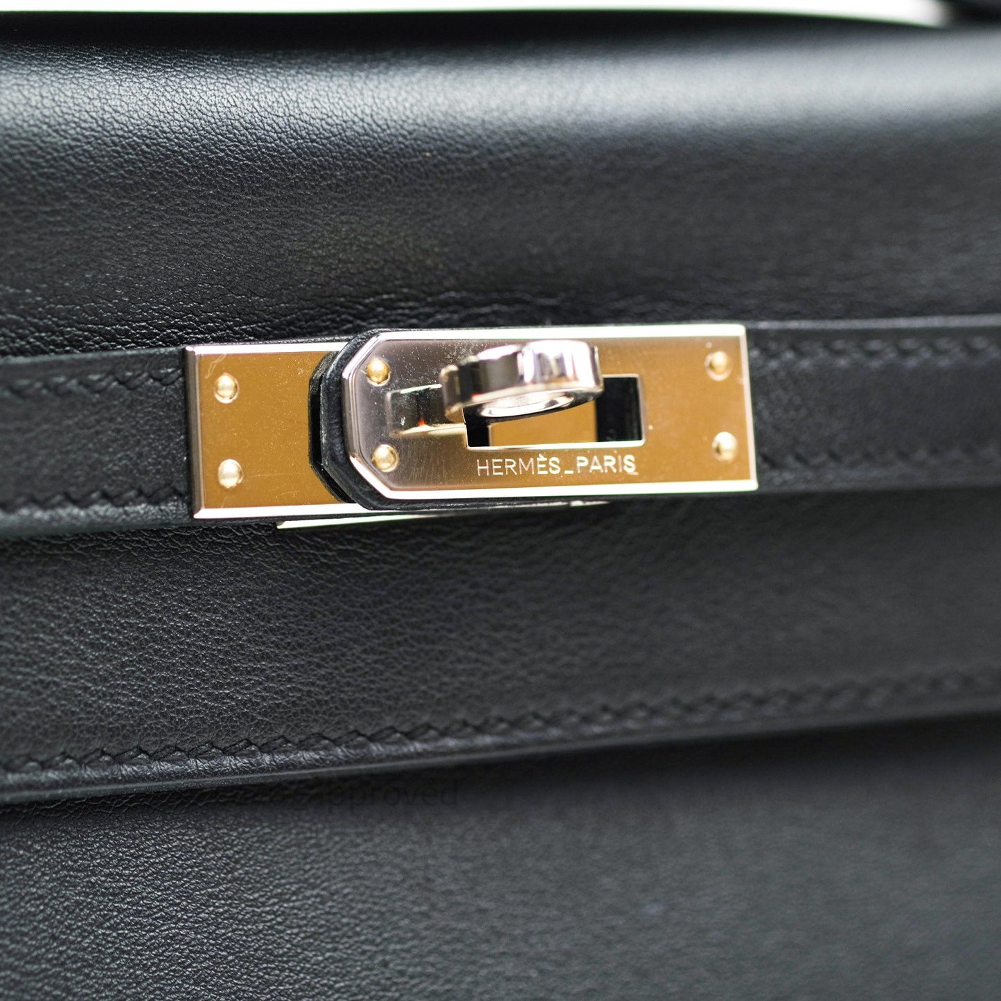 Hermès Kelly Pochette Clutch Black Swift Palladium Hardware