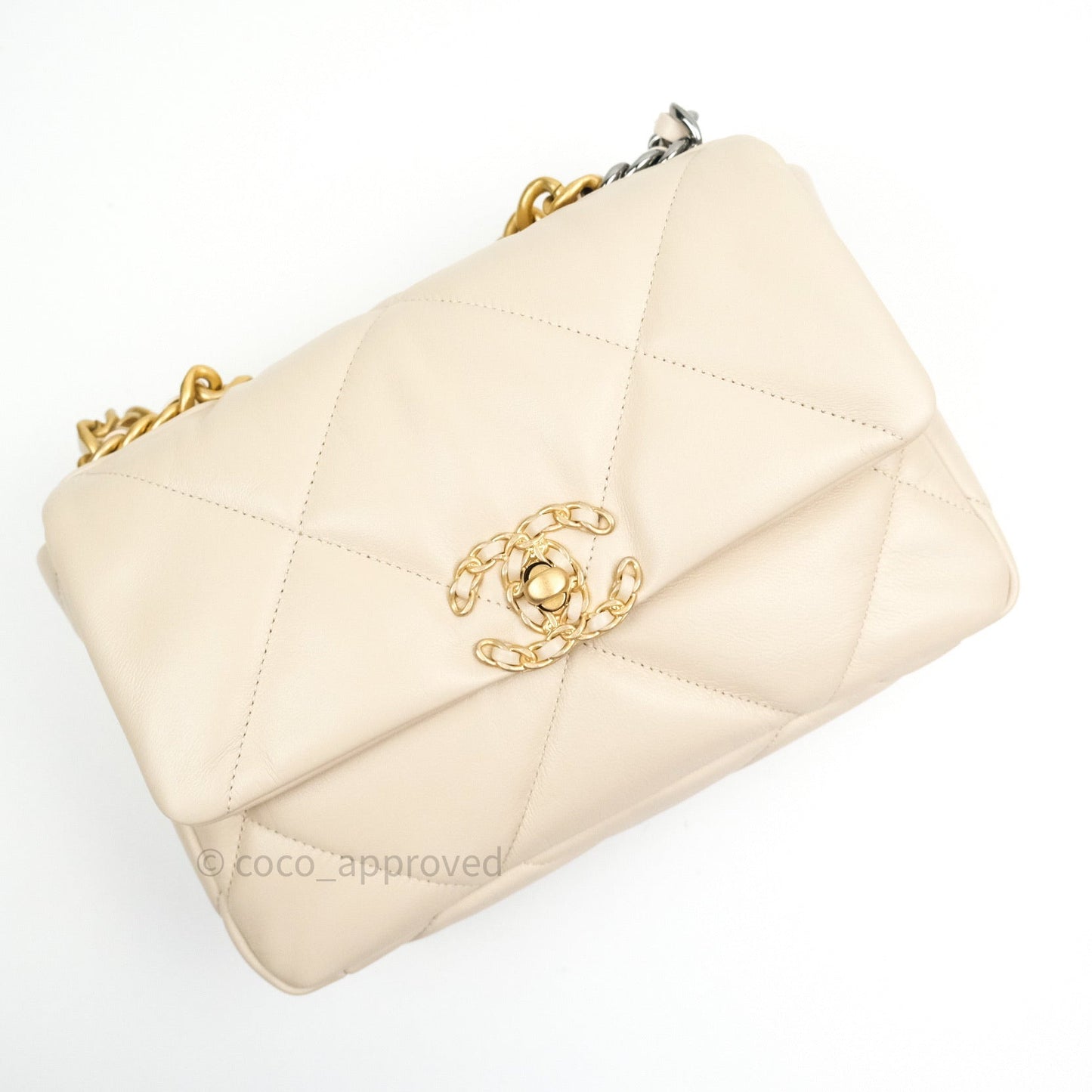 Chanel 19 Small Beige Goatskin Mixed Hardware 20B
