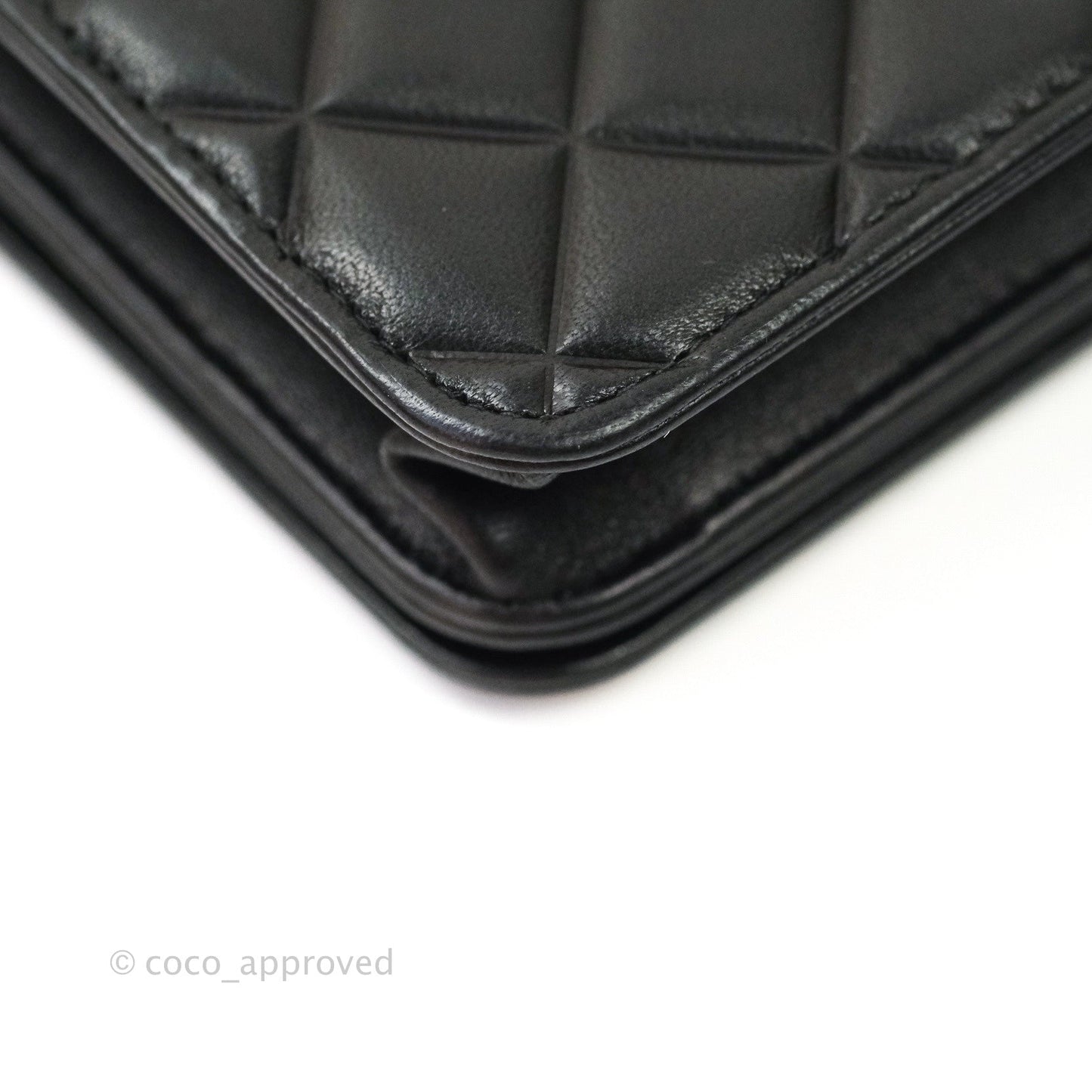 Chanel Quilted Wallet on Chain WOC Black Calfskin Gold Hardware